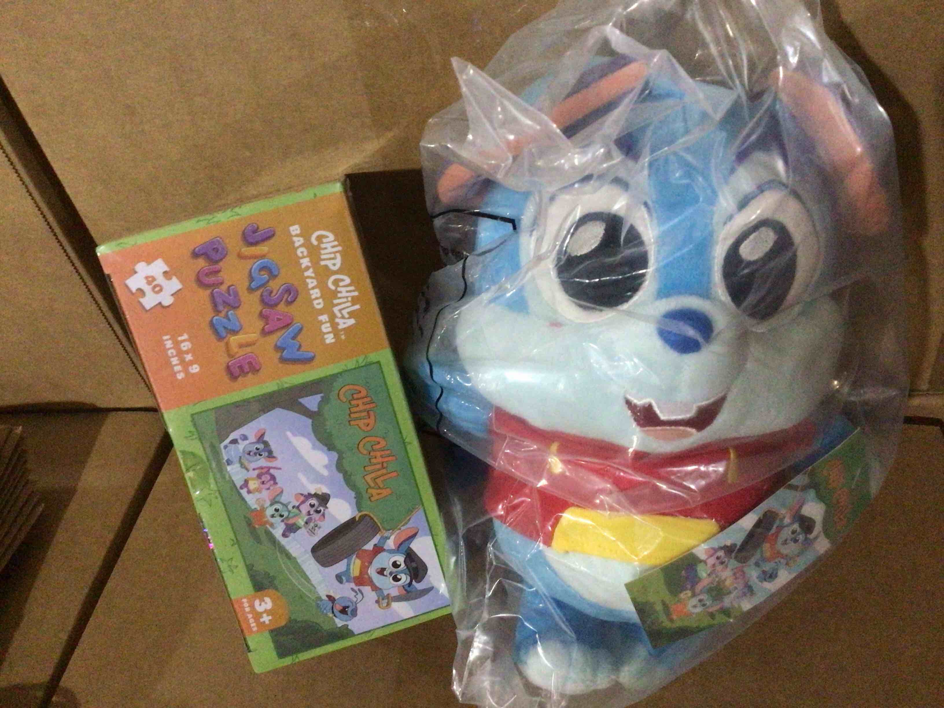 plush chip and jigsaw 40pc puzzle set
