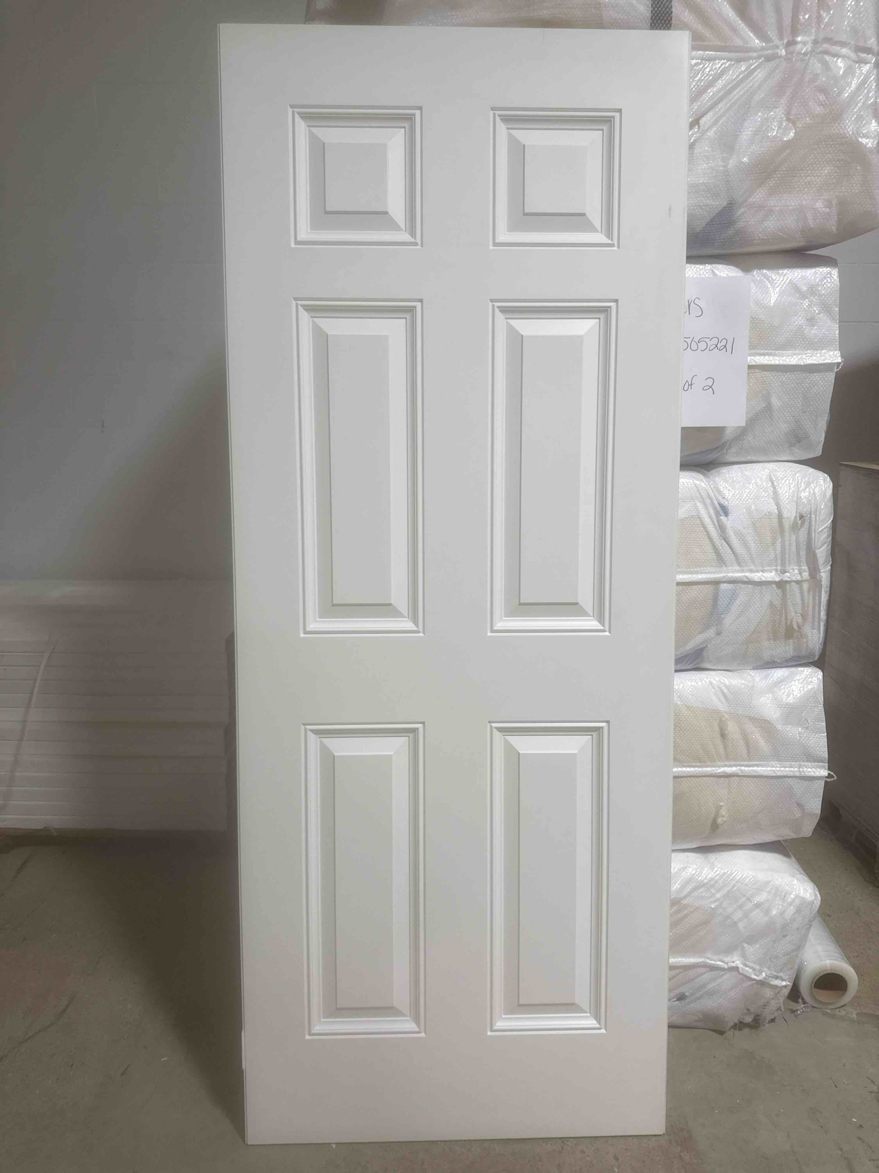 32” x 80” 6 panel exterior door slab 