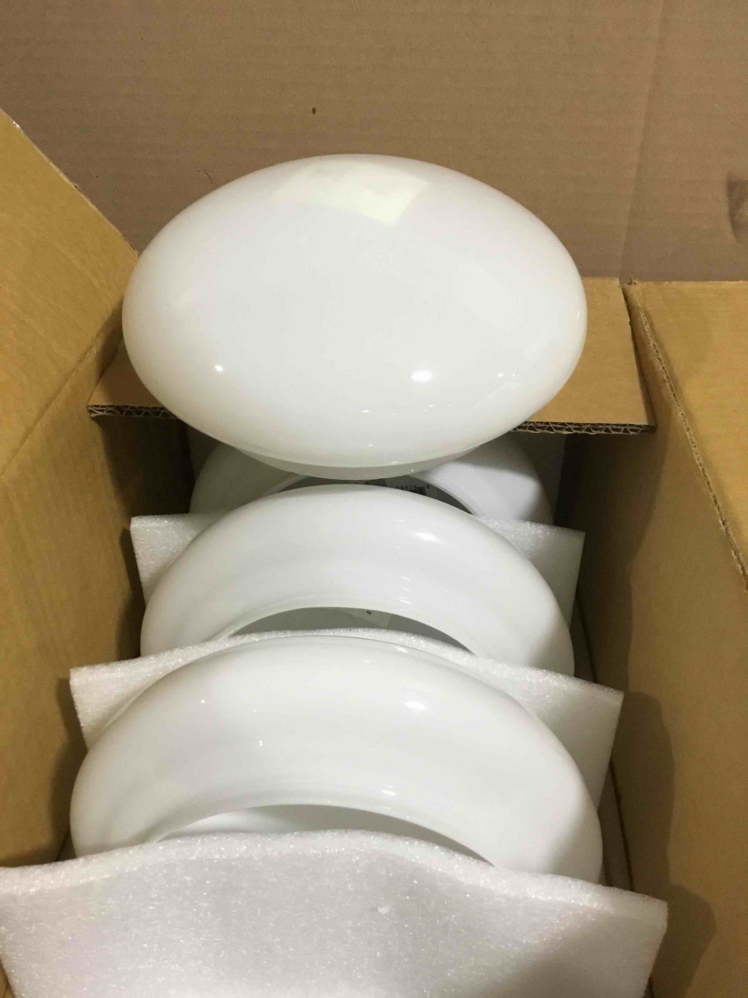 (Case of 4) 6 in. White Glass Mushroom Flushmount Lamp Shade