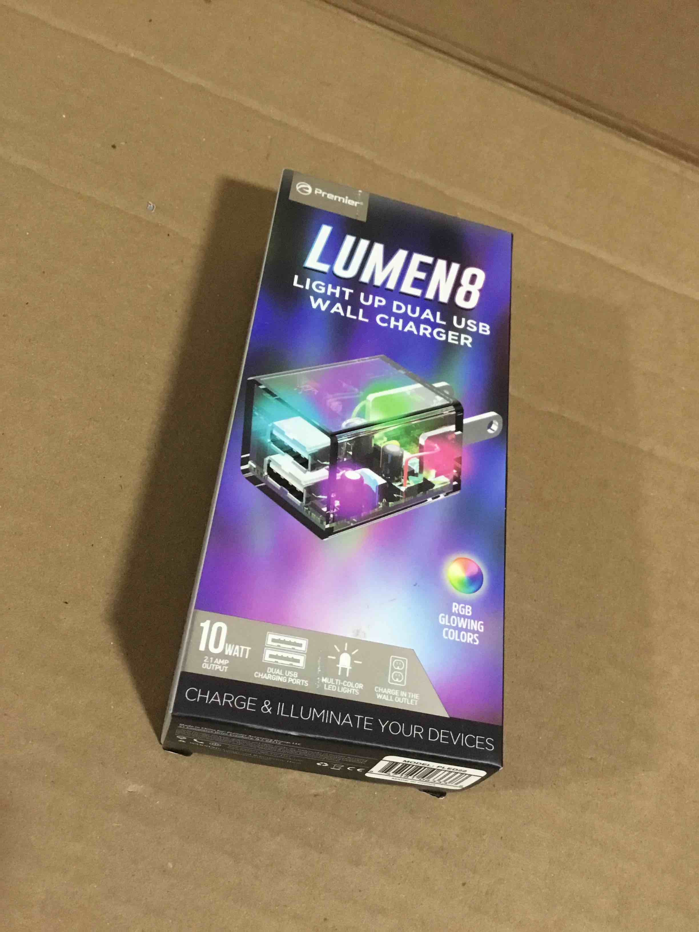 Lumen8 Light Up Dual USB Wall Charger