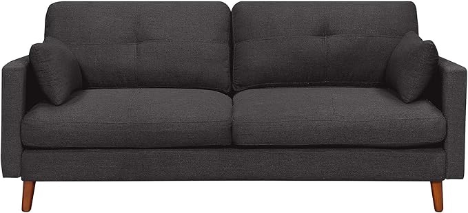 Elle Decor 79-Inch Alix Upholstered Living Room Sofa, Tufted Fabric Gray