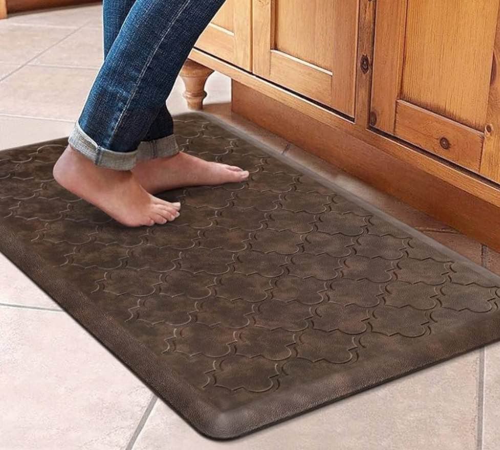 WISELIFE Kitchen Mat Cushioned Anti Fatigue Floor Mat Non Slip Waterproof Kitchen Rugs and Mats,Heavy Duty Foam Standing Mat for Kitchen,Floor,Home,Desk,Sink, Brown