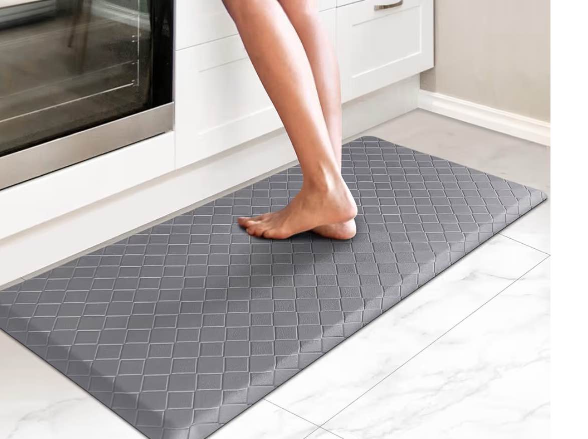 HappyTrends Kitchen Mat Cushioned Anti-Fatigue Kitchen Rug, Runner  Waterproof Non-Slip Kitchen Mats and Rugs Heavy Duty Ergonomic Comfort Rug for Kitchen,Floor,Office,Sink,Laundry,Gray