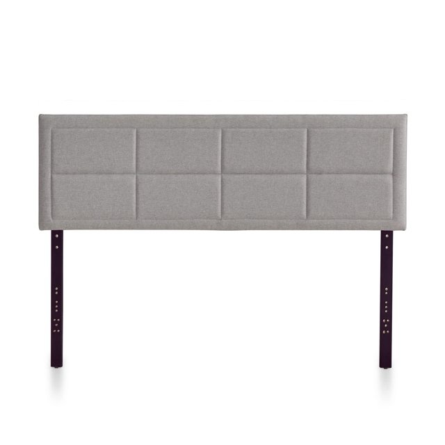 Wincastle Box-Tufted Upholstered Twin Headboard, Adjustable Height in Medium Gray 