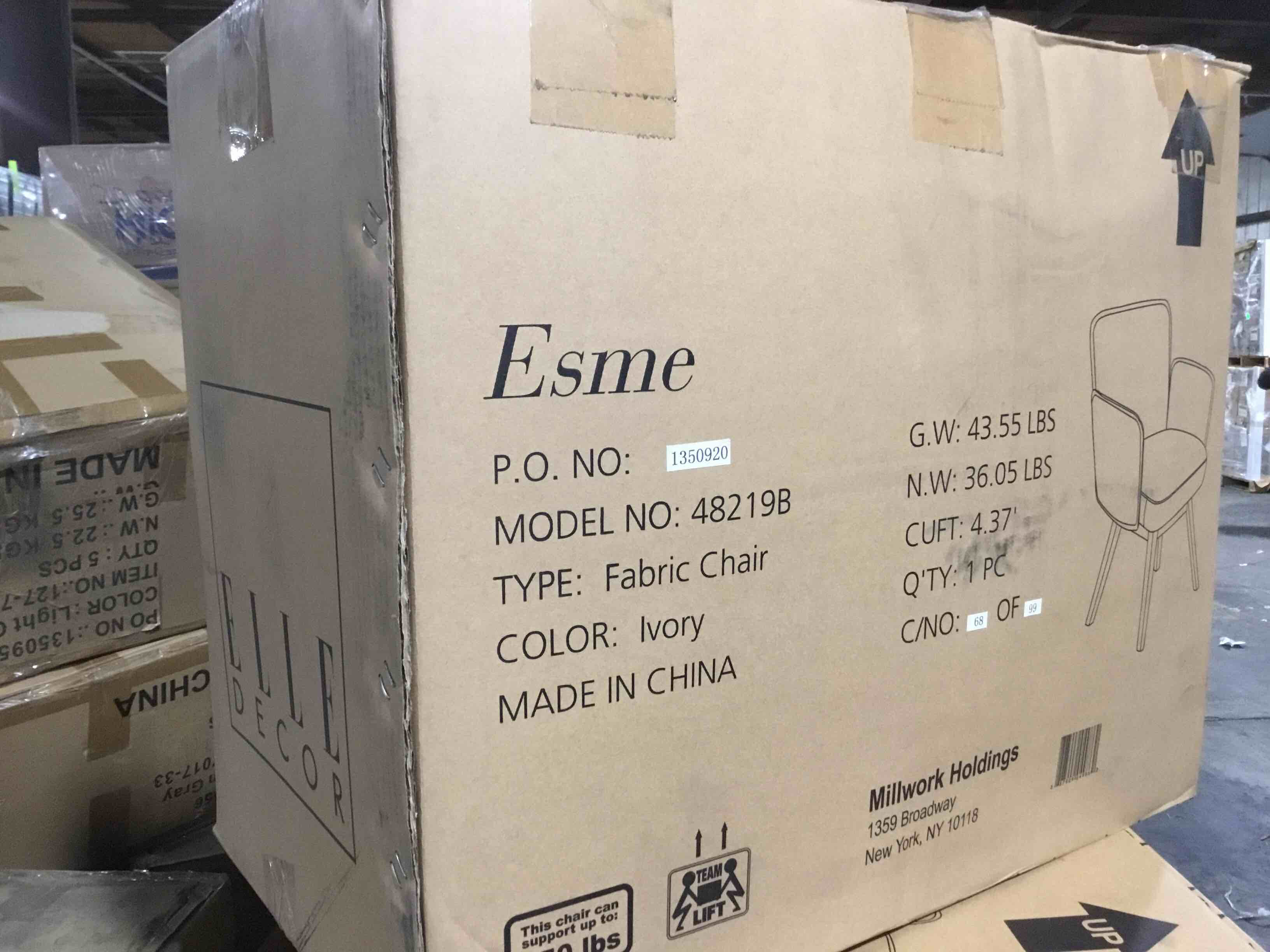 Condition photo showing Brand New for Elle Decor - Esme Home Office Chair - Ivory