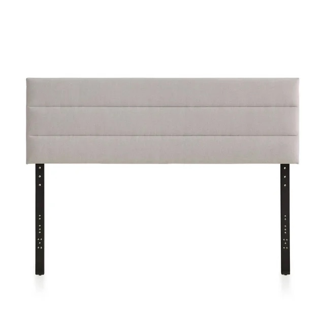 Wincastle Horizontal Channel Upholstered Queen Headboard, Adjustable Height In Light Gray 