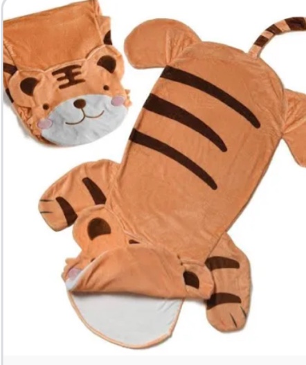 Cozy Tiger Animal Tail Blanket for Kids Soft and Comfortable Kids Sleeping Bag Sleep Sacks Blankets for Movie Night, Sleepovers, Camping and More - Fits Boys and Girls Ages 3-13 Years