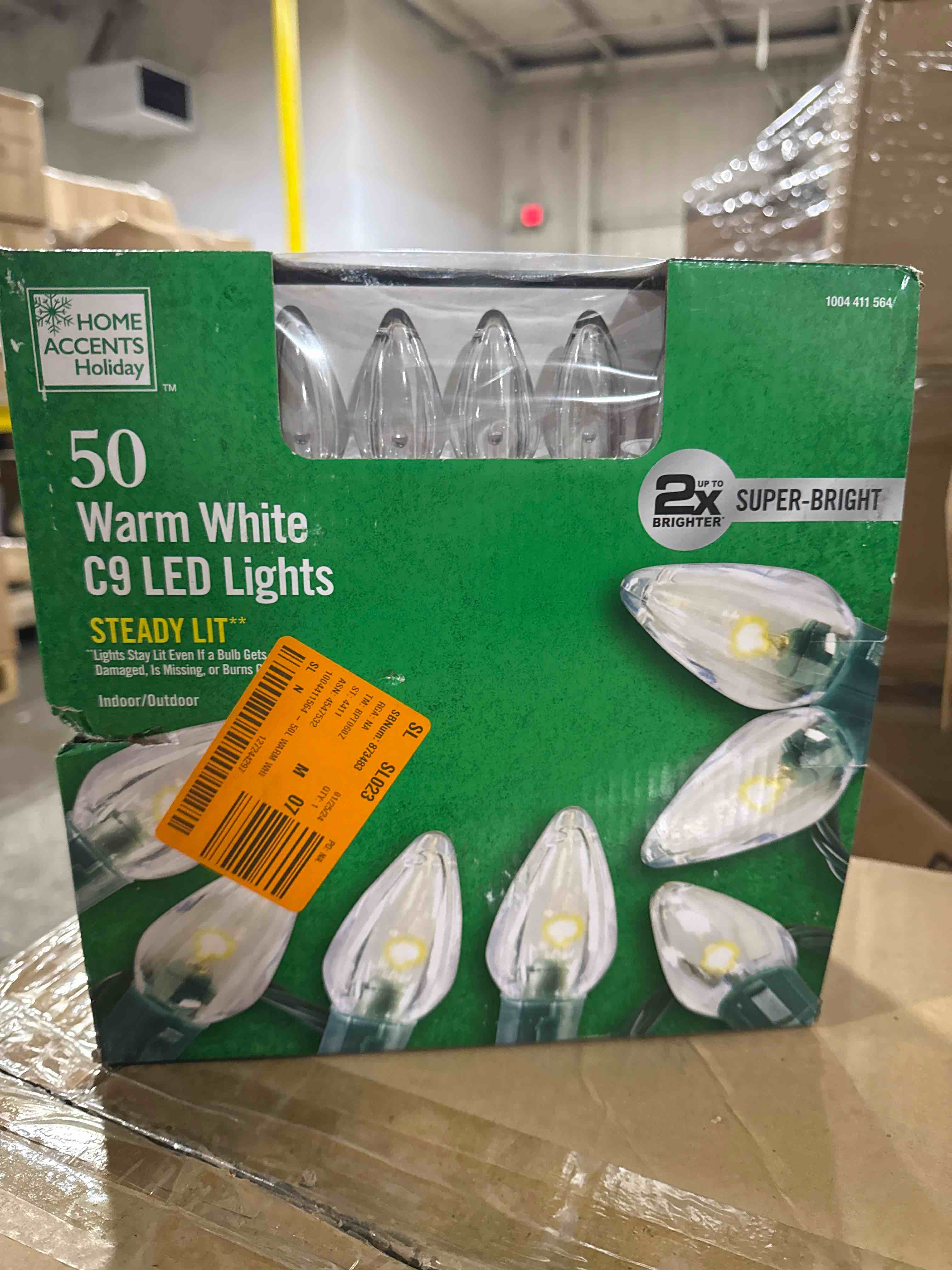 Condition photo showing New/Like New for 50-Light LED C9 Warm White Super Bright String Light Christmas Decoration