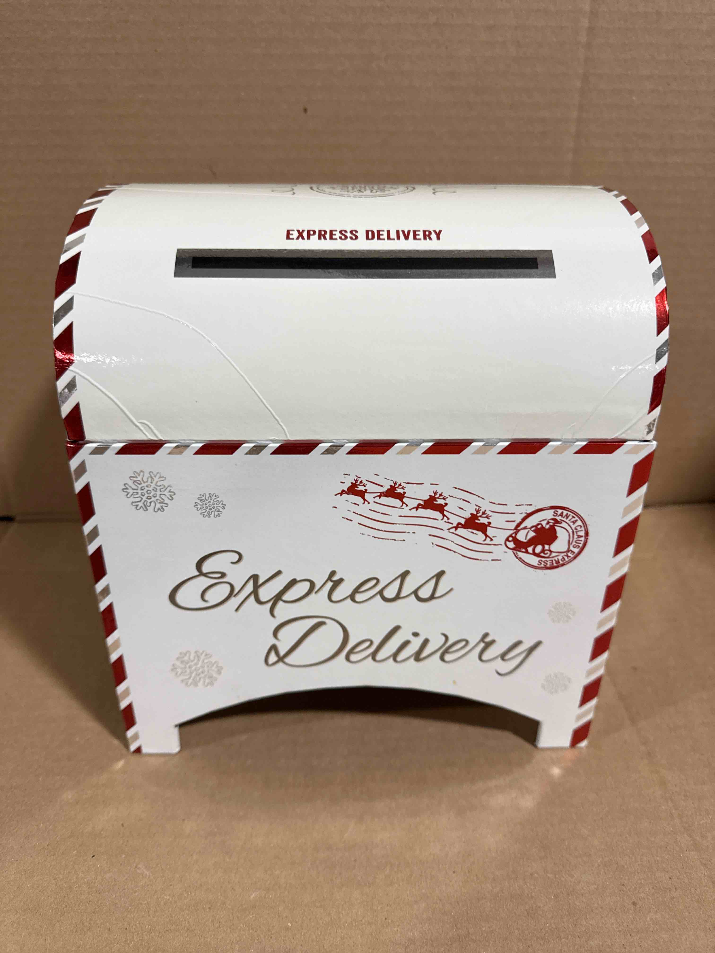 Express Delivery Christmas cardboard mailbox decoration white