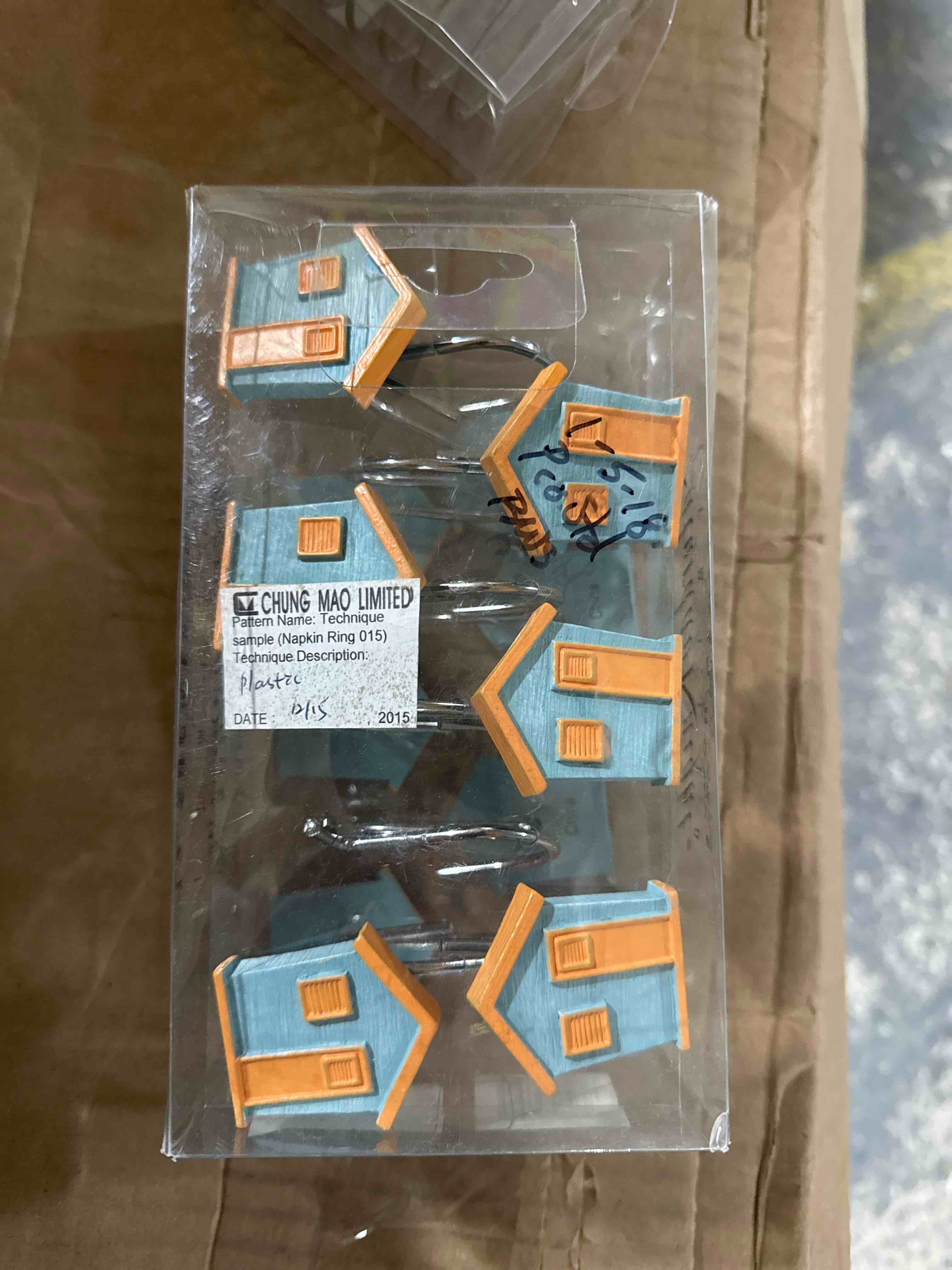Condition photo showing New/Like New for Saturday Knight 12-pc. By The Surf Shower Curtain Hooks One Size Blue/orange