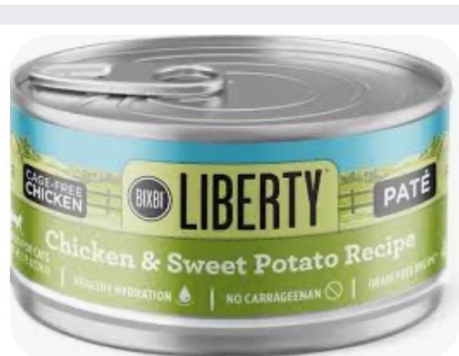 BIXBI Liberty Canned Wet Food - Grain Free, Chicken Pate Recipe with Sweet Potato, 2.75 Ounce (Pack of 24)