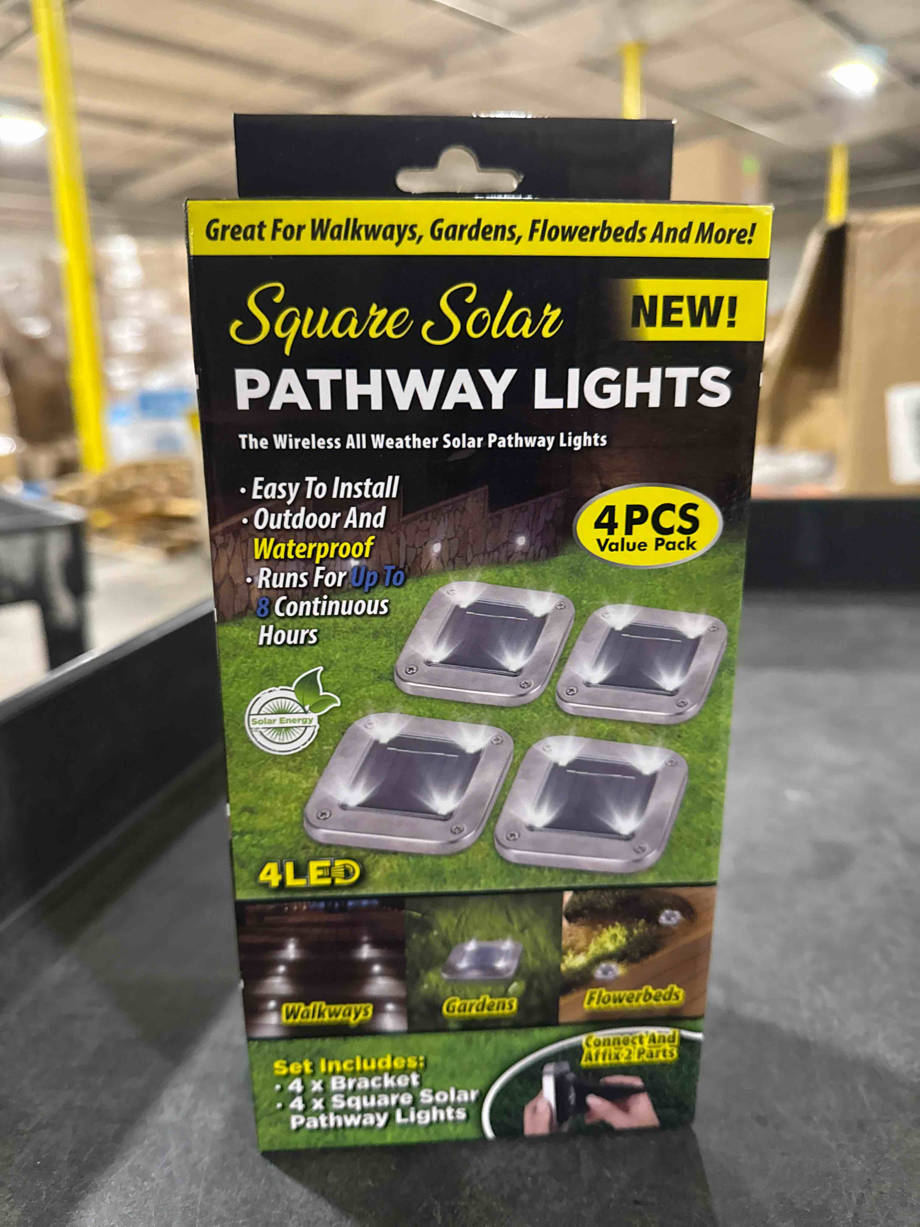 Square Solar Pathway Lights 4 Pack  