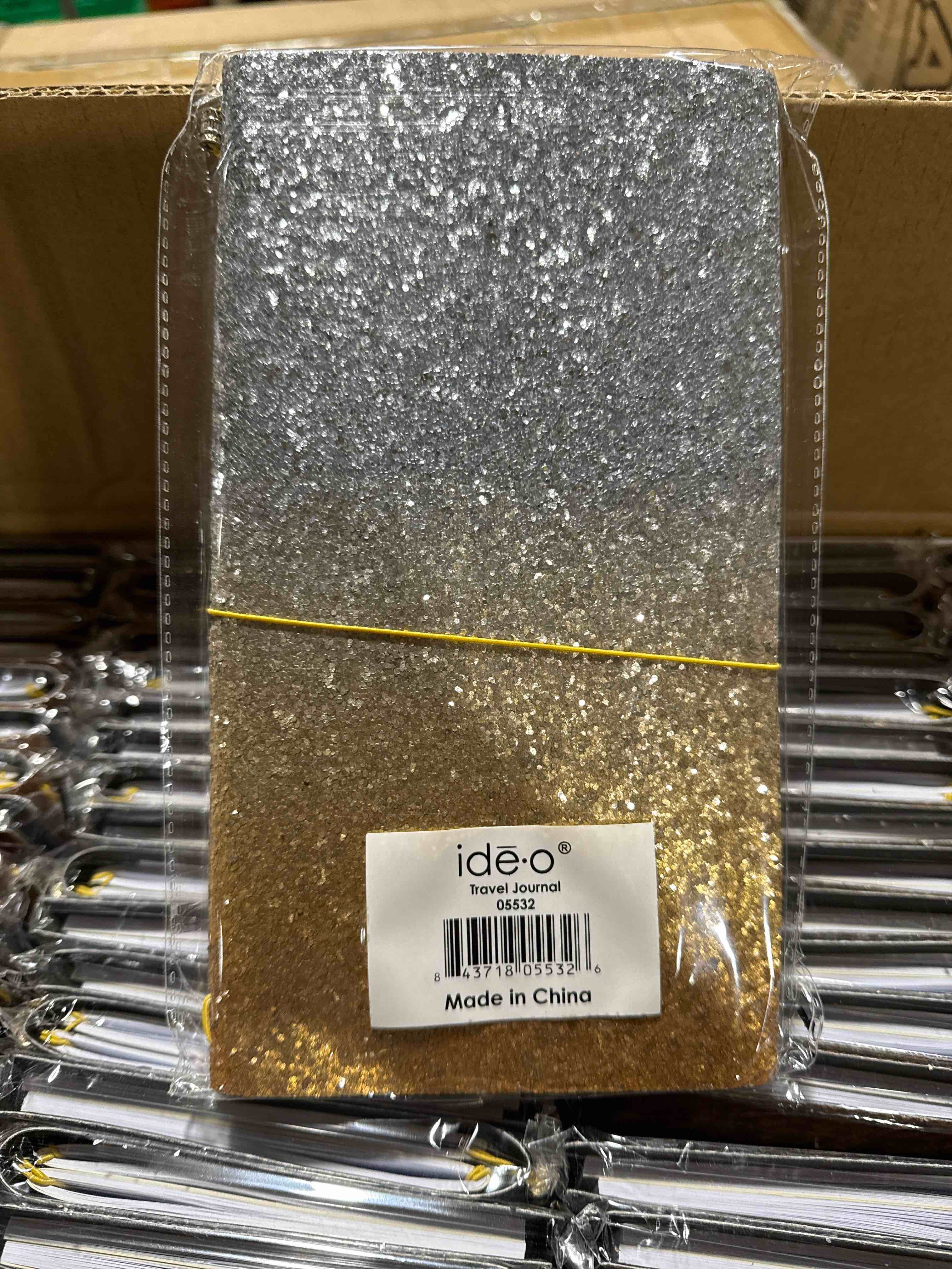 Case of 72 Travel Journal Glitter Notebook  Yellow Laser Card Paper With Elastic band decoration Notepad Writing Stationery DIY Notebooks Writing Planner for Students Office School Girl Gifts  30 Sheets 4x8