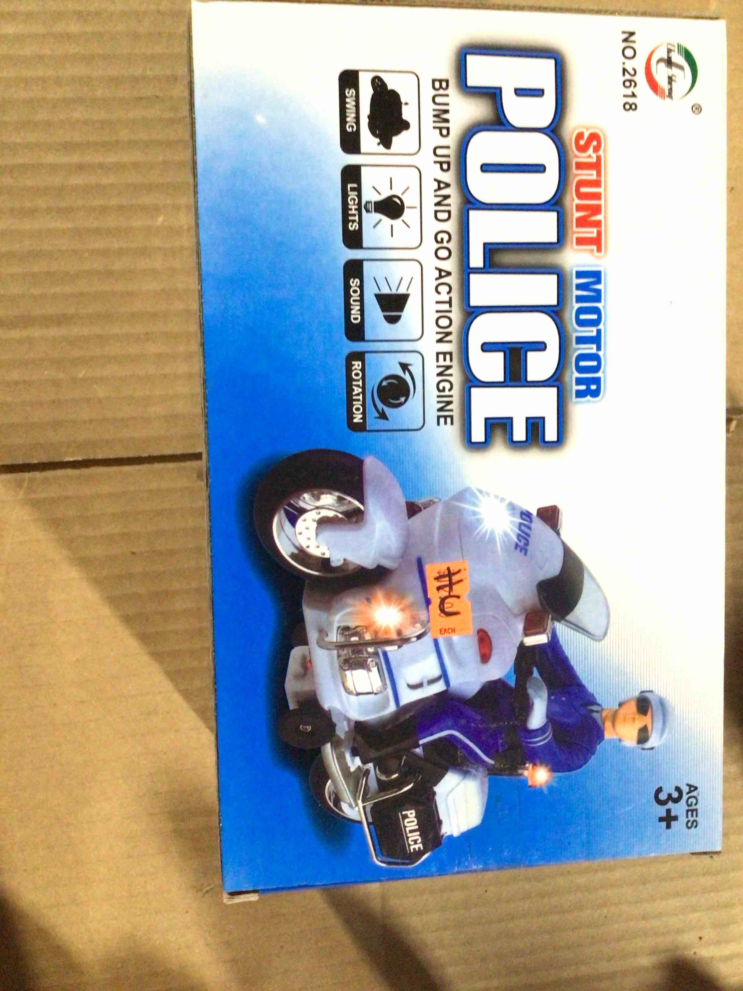 Condition photo showing Good Condition for stunt motor police bump up an go action engine 