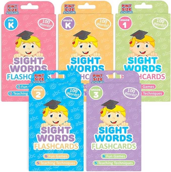 Pintsize Scholars Ready Readers Bundle 500 Jumbosized Sight Words Flash Cards In 5 Levels Of Learning From Pre K To Third Grade 5Pack Of Educational Flashcard Decks For Toddlers And Children