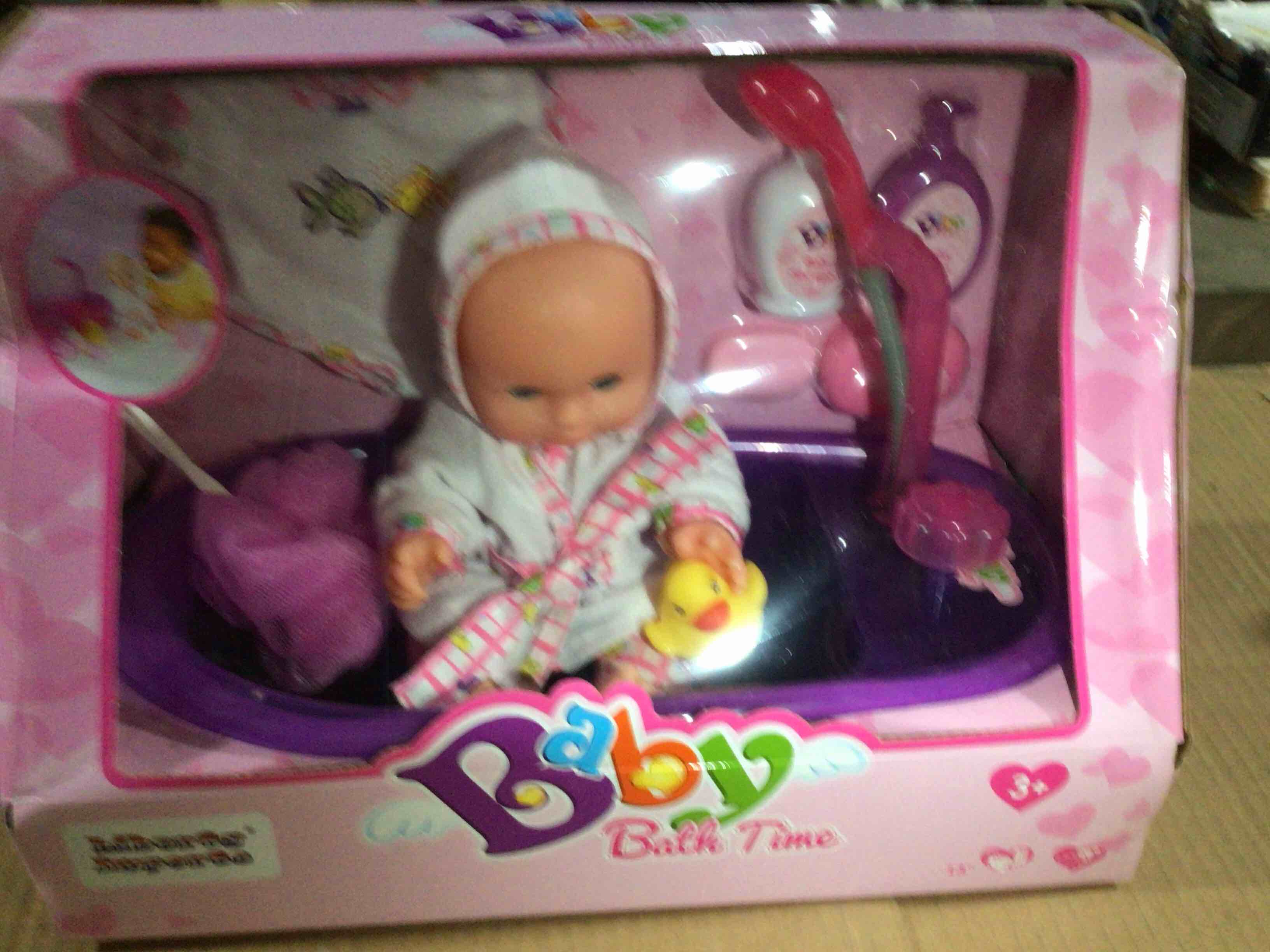 Liberty Imports Little Newborn Baby 13-Inch Bathtime Doll Bath Set - Real Working Bathtub with Detachable Shower Spray and Accessories for Kids Pretend Play