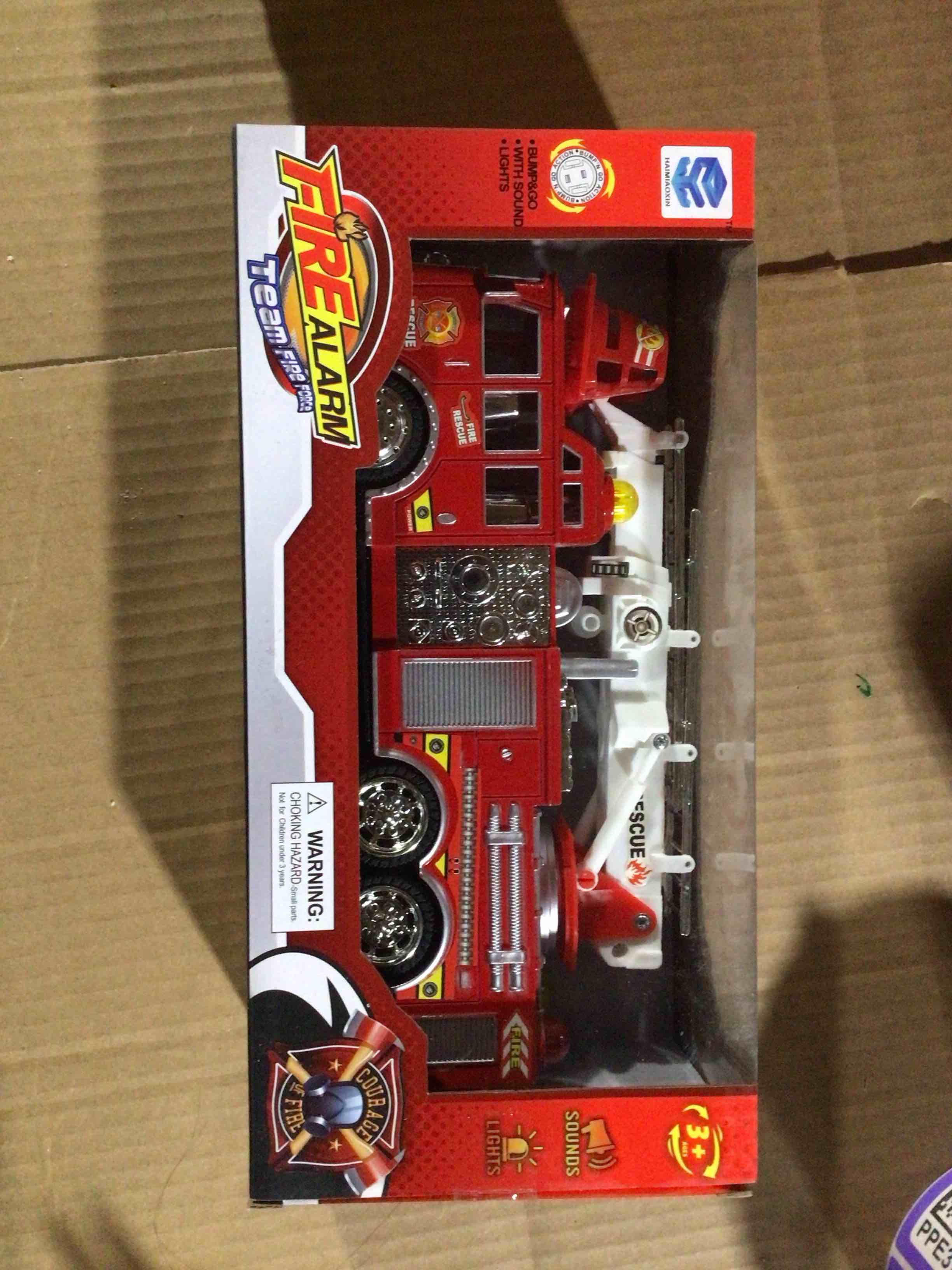 Fire truck toy toddler led light up,sirens bumpi 