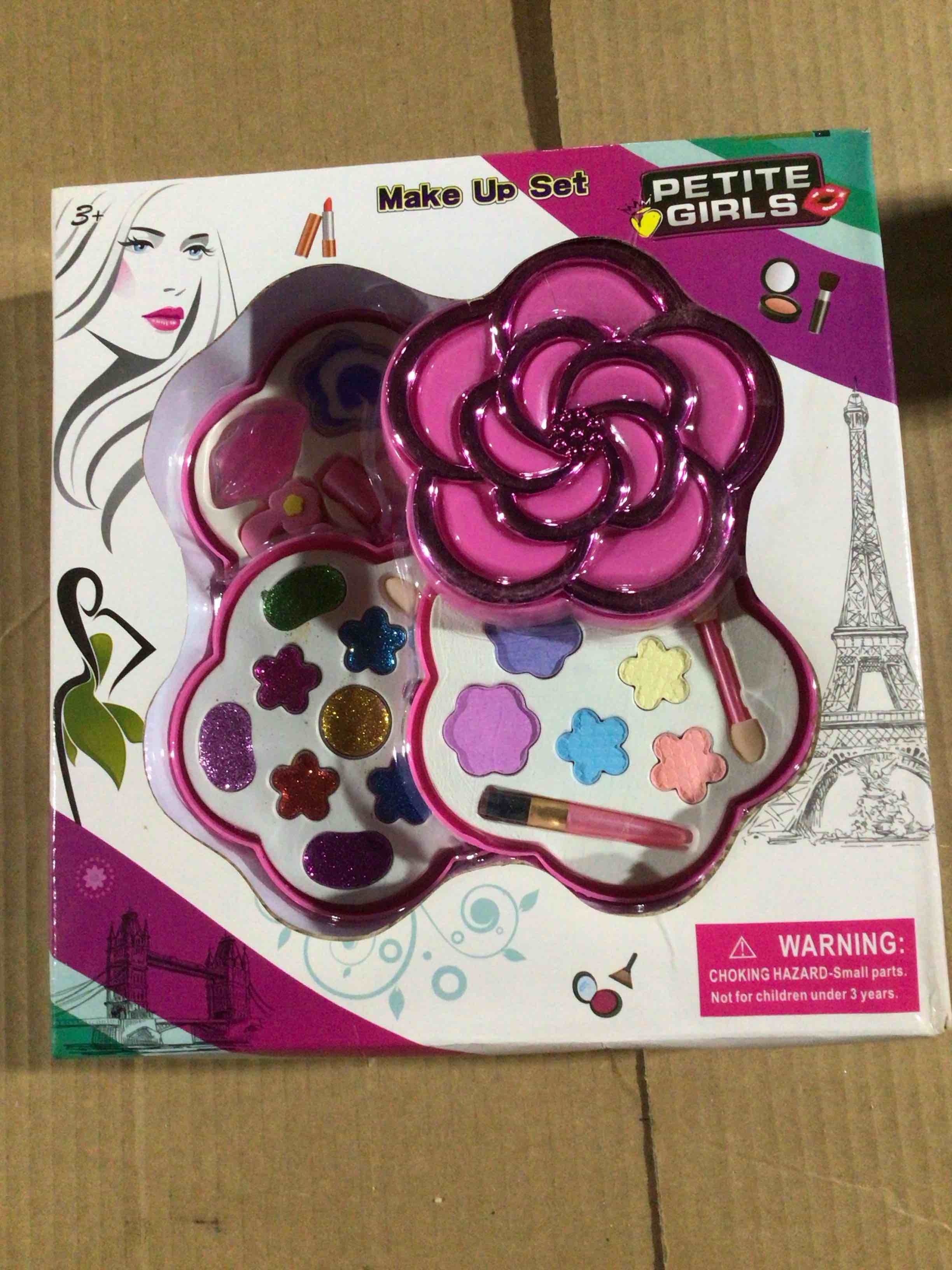 Liberty Imports Petite Girls Cosmetics Play Set - Washable and Non Toxic - Princess Real Makeup Kit with Case - Ideal Gift for Kids (Donut)