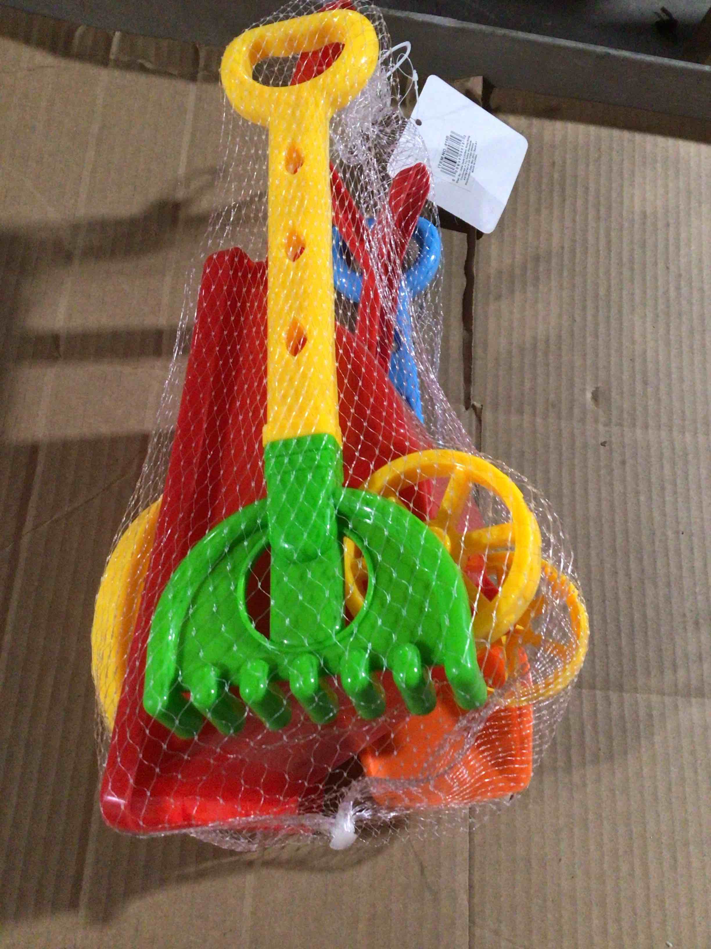 Beach Wheelbarrow Wagon Toy Set for Kids with Sand Shovel & Sifting Pans