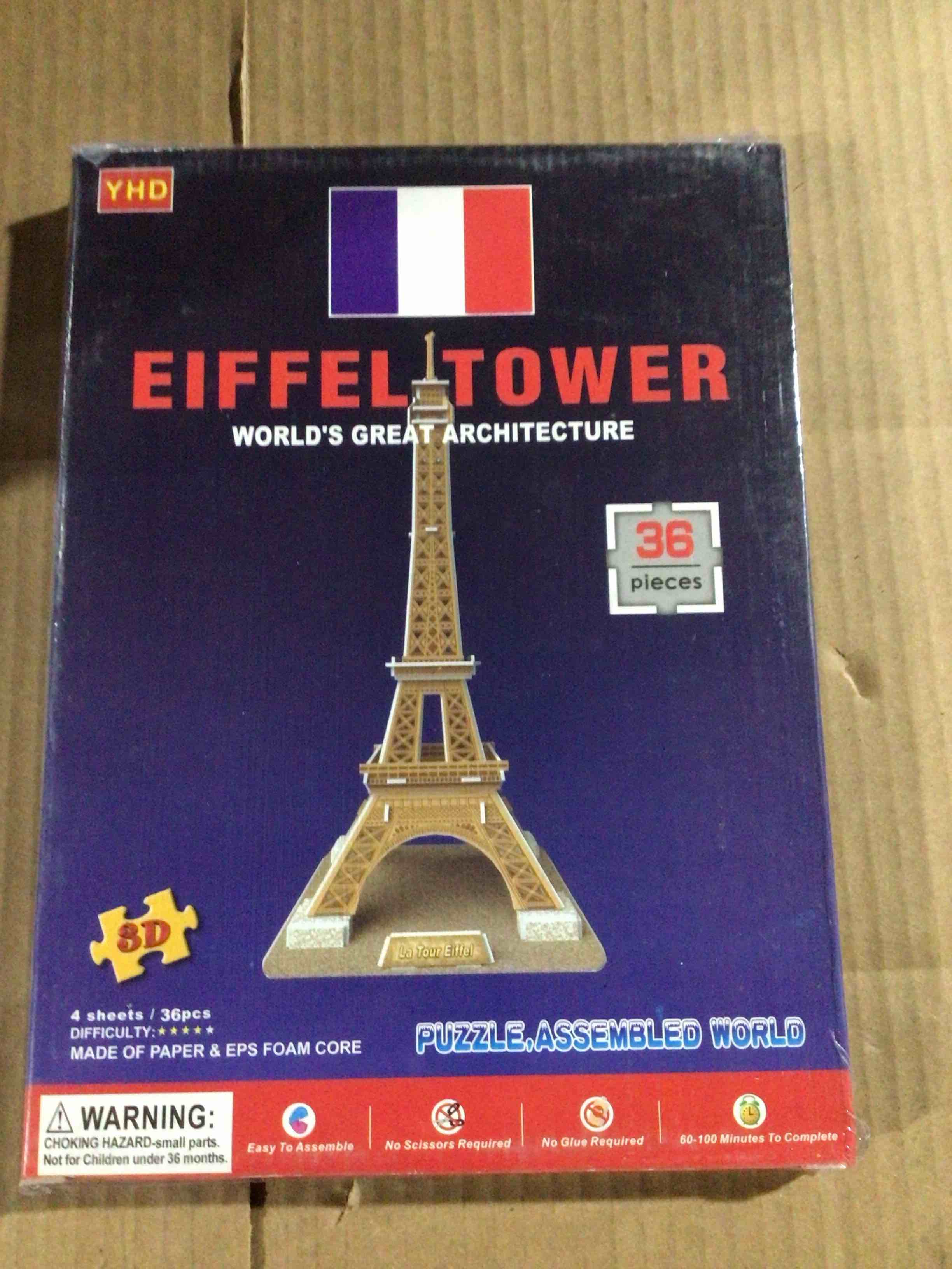 Eiffel Tower de Paris 3D Puzzle, 36 Pieces