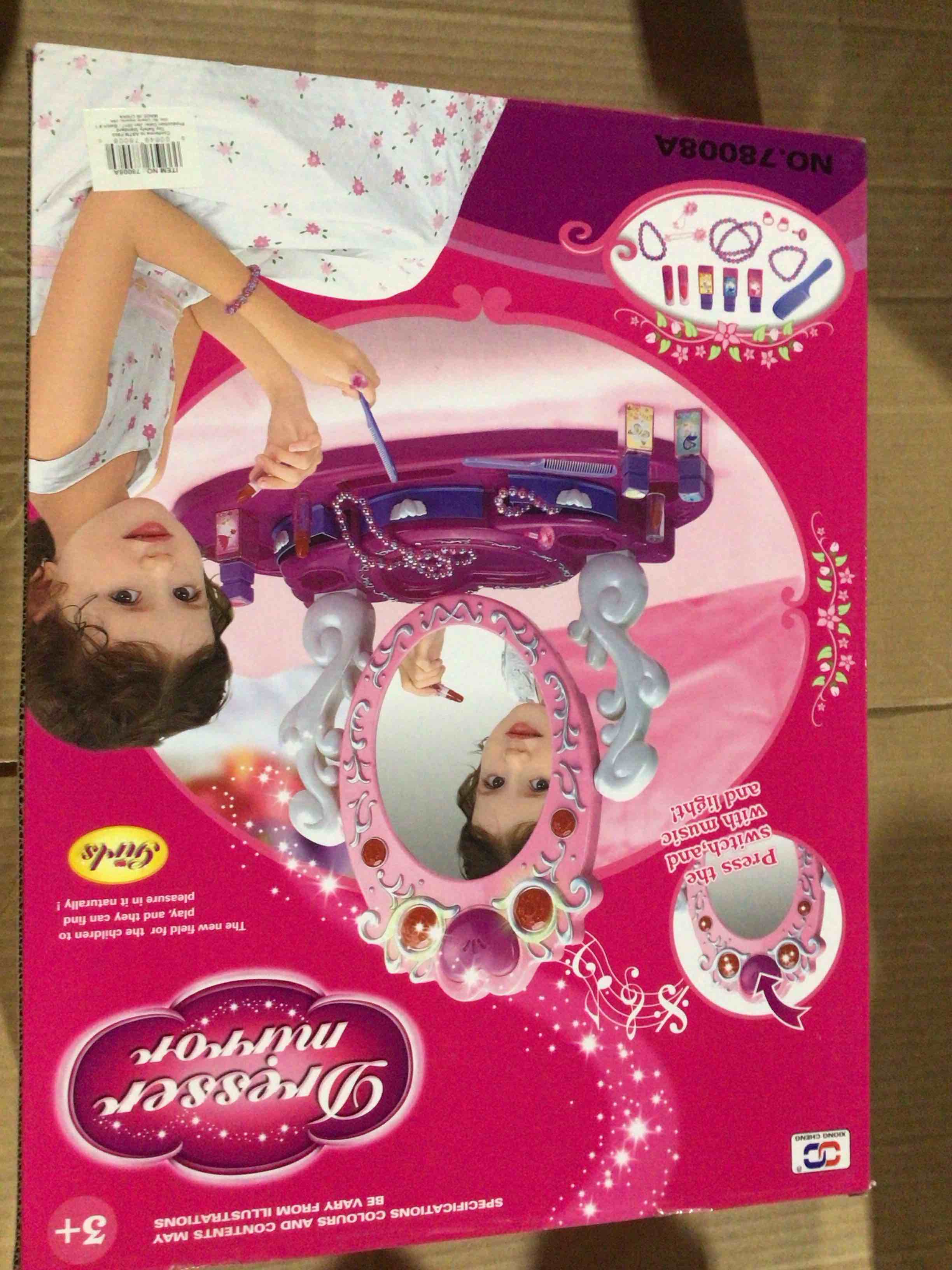 dresser mirror vanity beauty set with jewelry for kids
