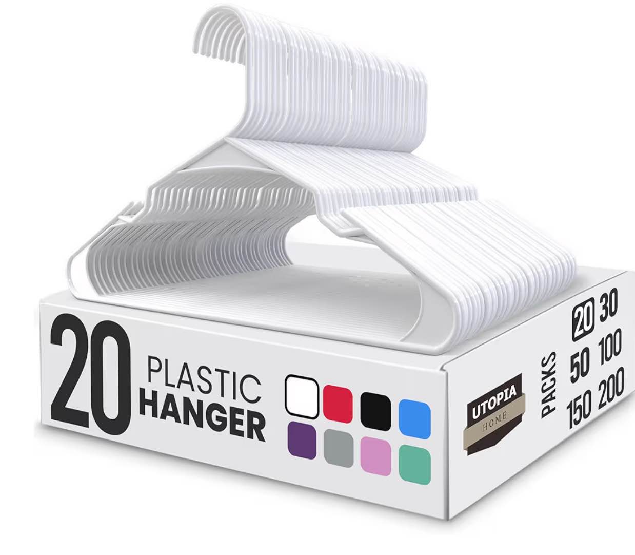 20 pack premium plastic hangers
