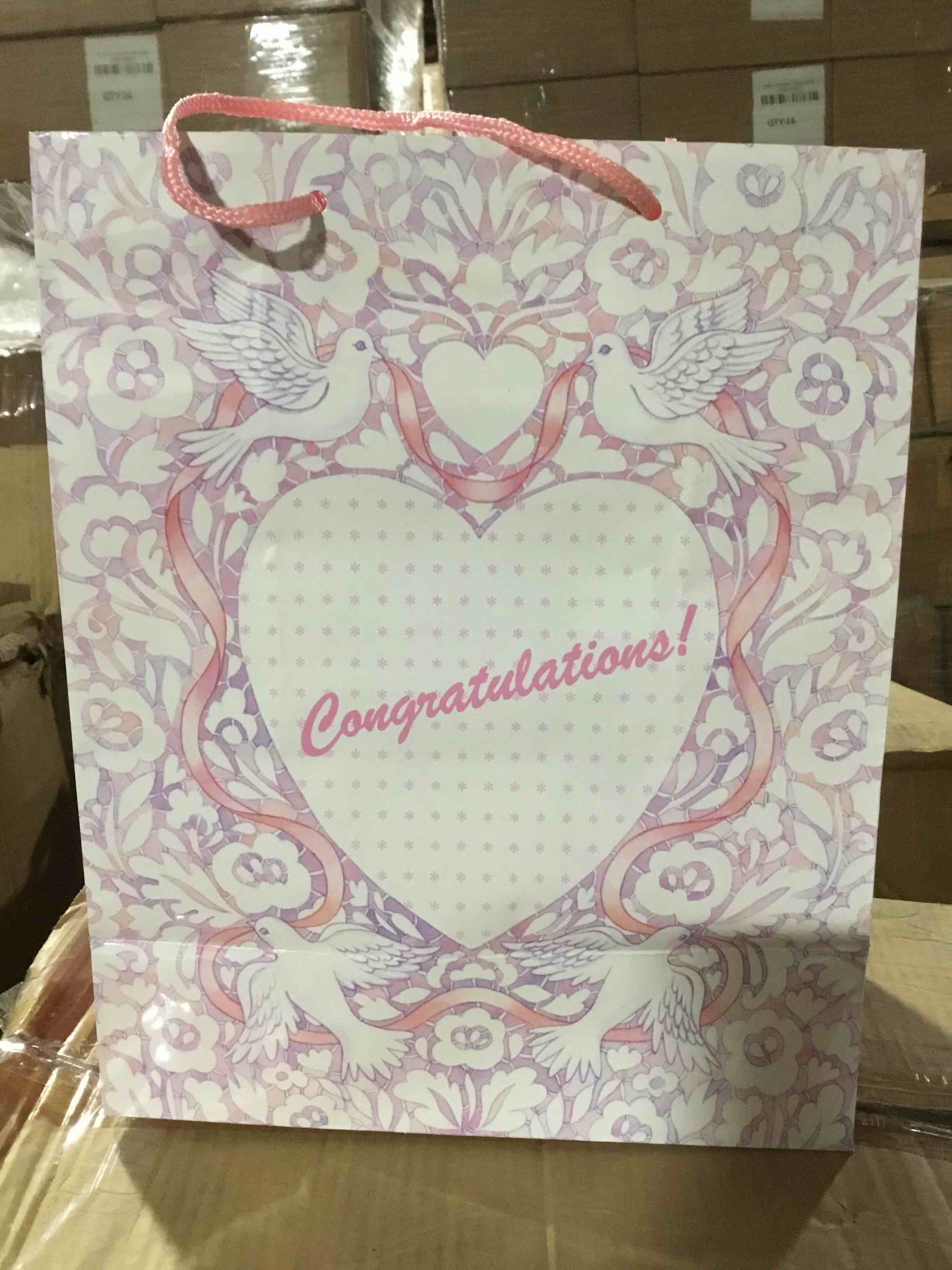 box of 96 large gift bags congratulations 