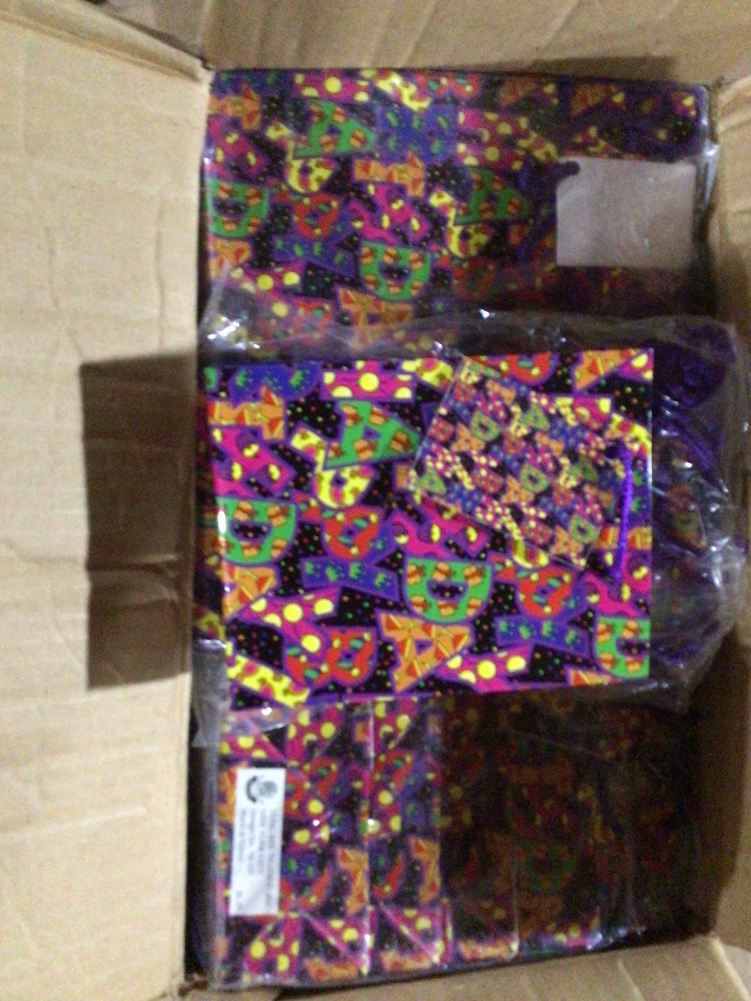 Colorful birthday bag with a retro style desk from the 80 and 90s. the vibrant design features the phrase “ happy birthday ”