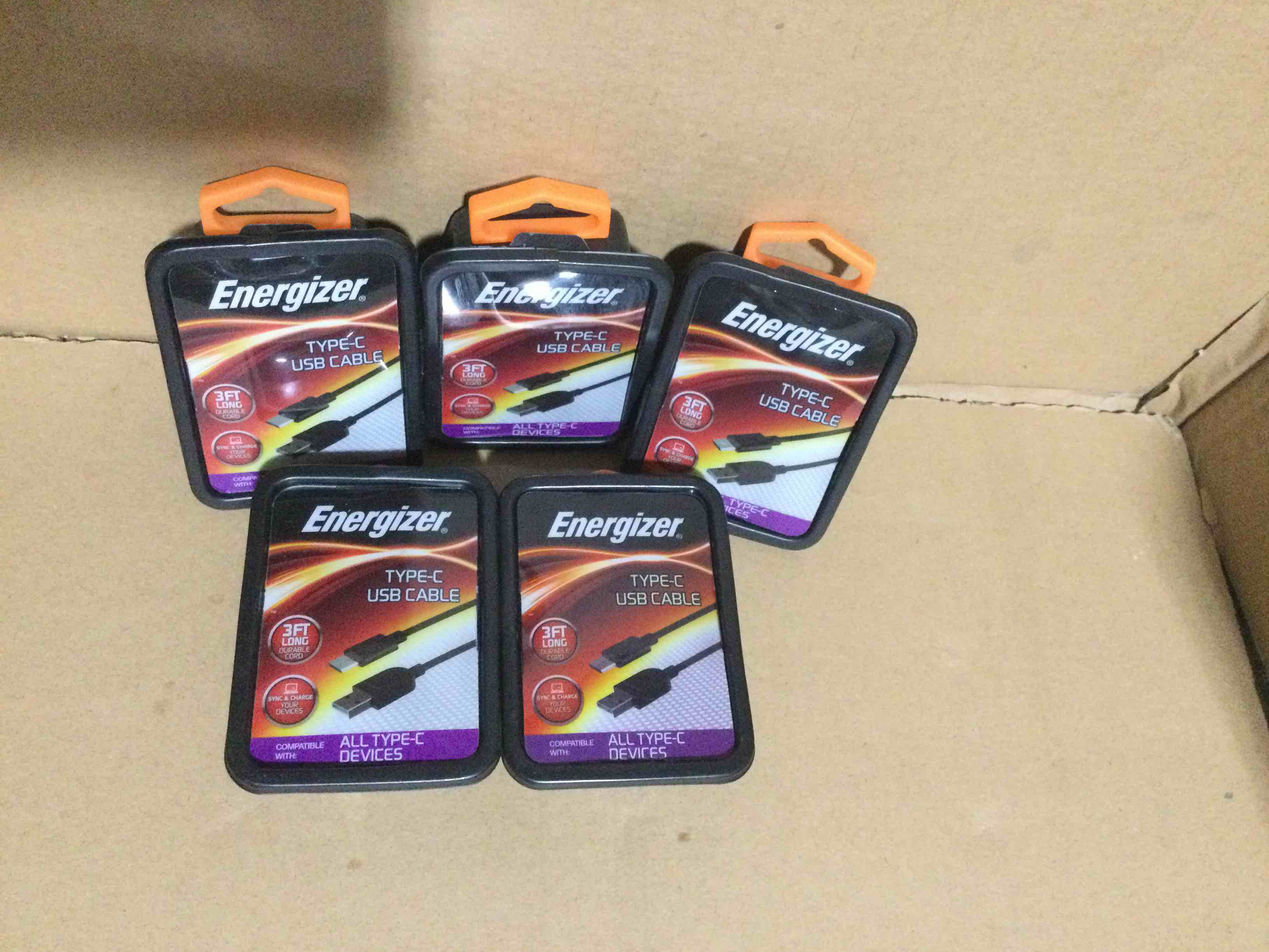 Condition photo showing New/Like New for set of 5 Premier Accessory Group 233007 3 ft. USB Type C Sync Cable