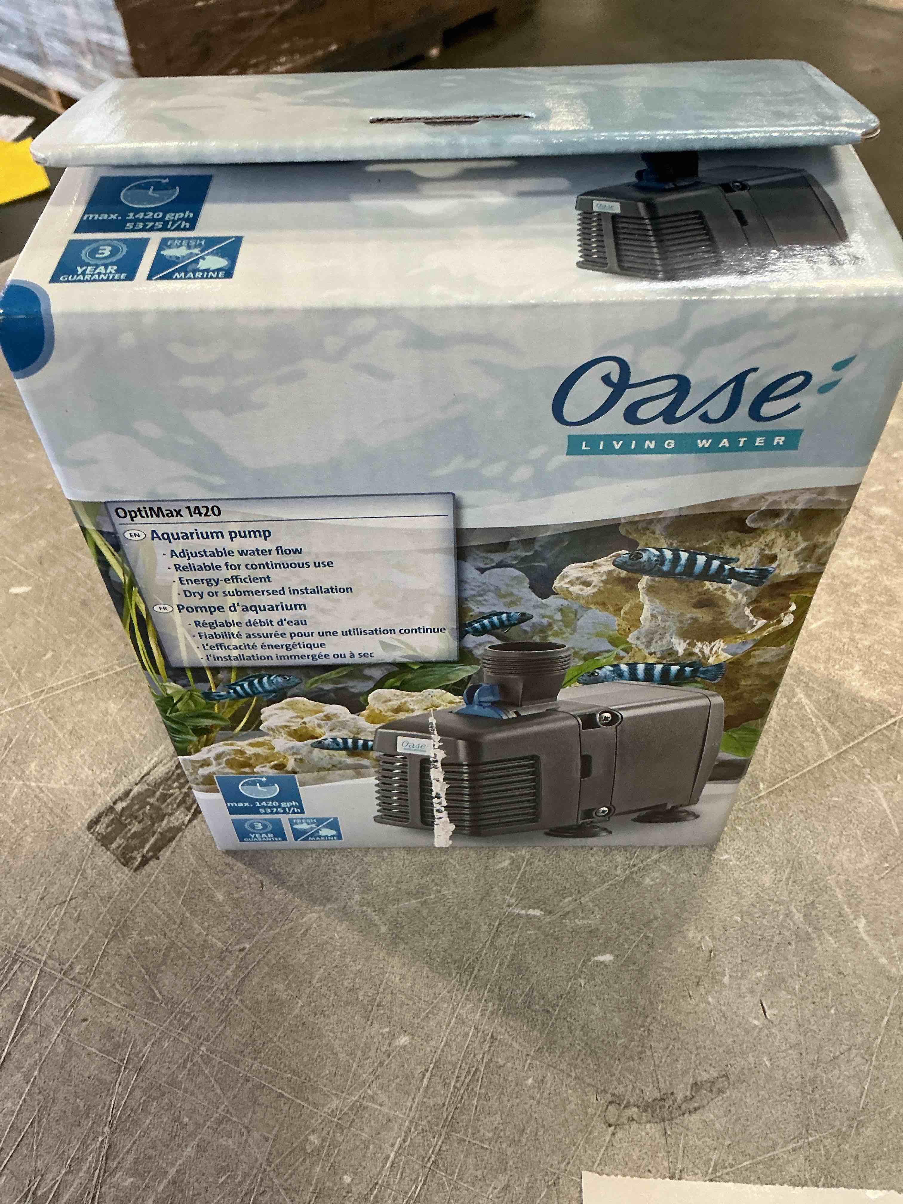 Condition photo showing New/Like New for OASE OptiMax 1420 - Grey Aquarium Pump
