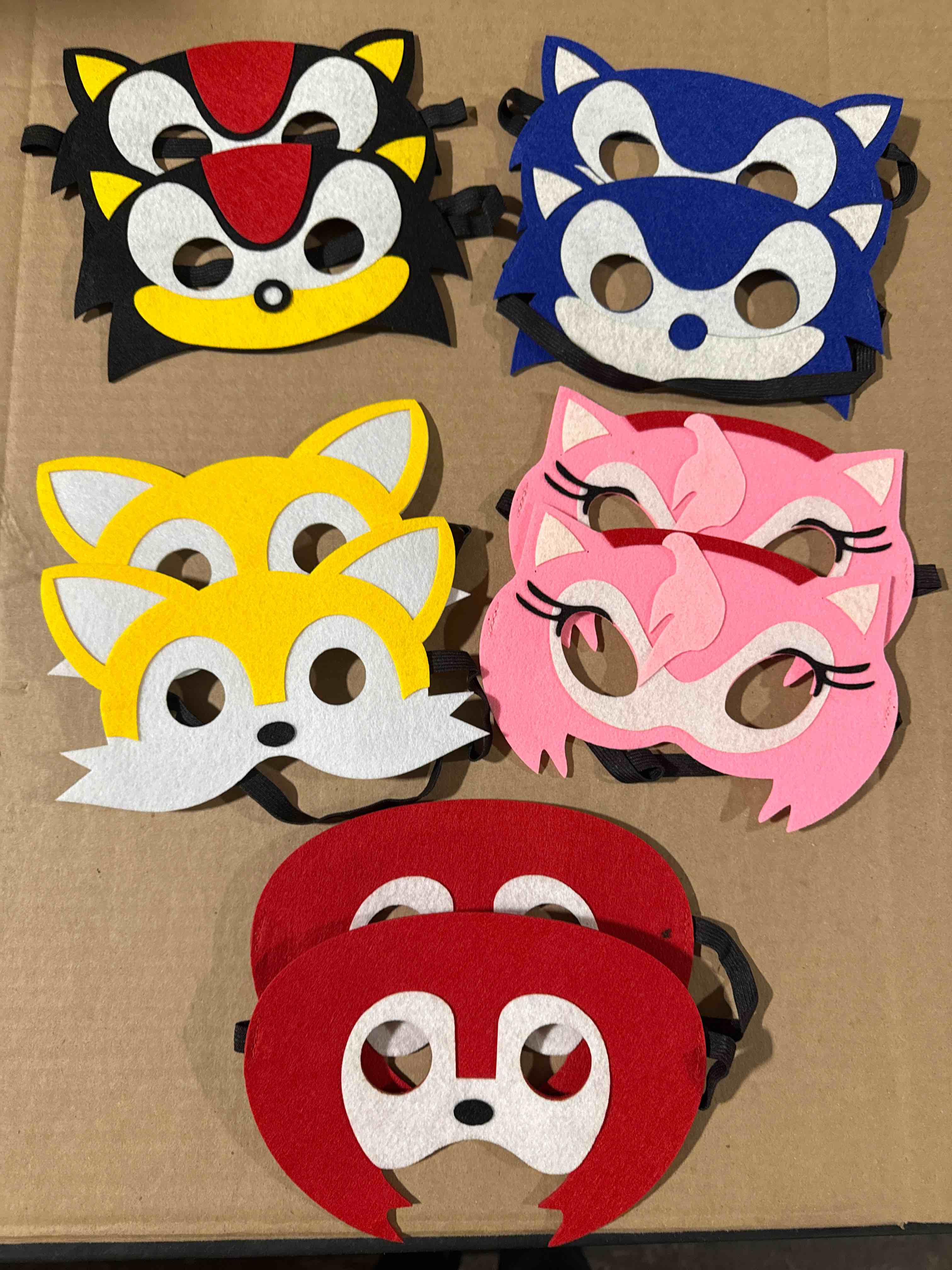 Pack of 10 All Star Games Pretend Felt Masks for Power Rangers Party Comfortable, One-Size-Fits-Most Design - Premium Quality Eco-Felt and Fleece. Perfect for Birthday, Gift