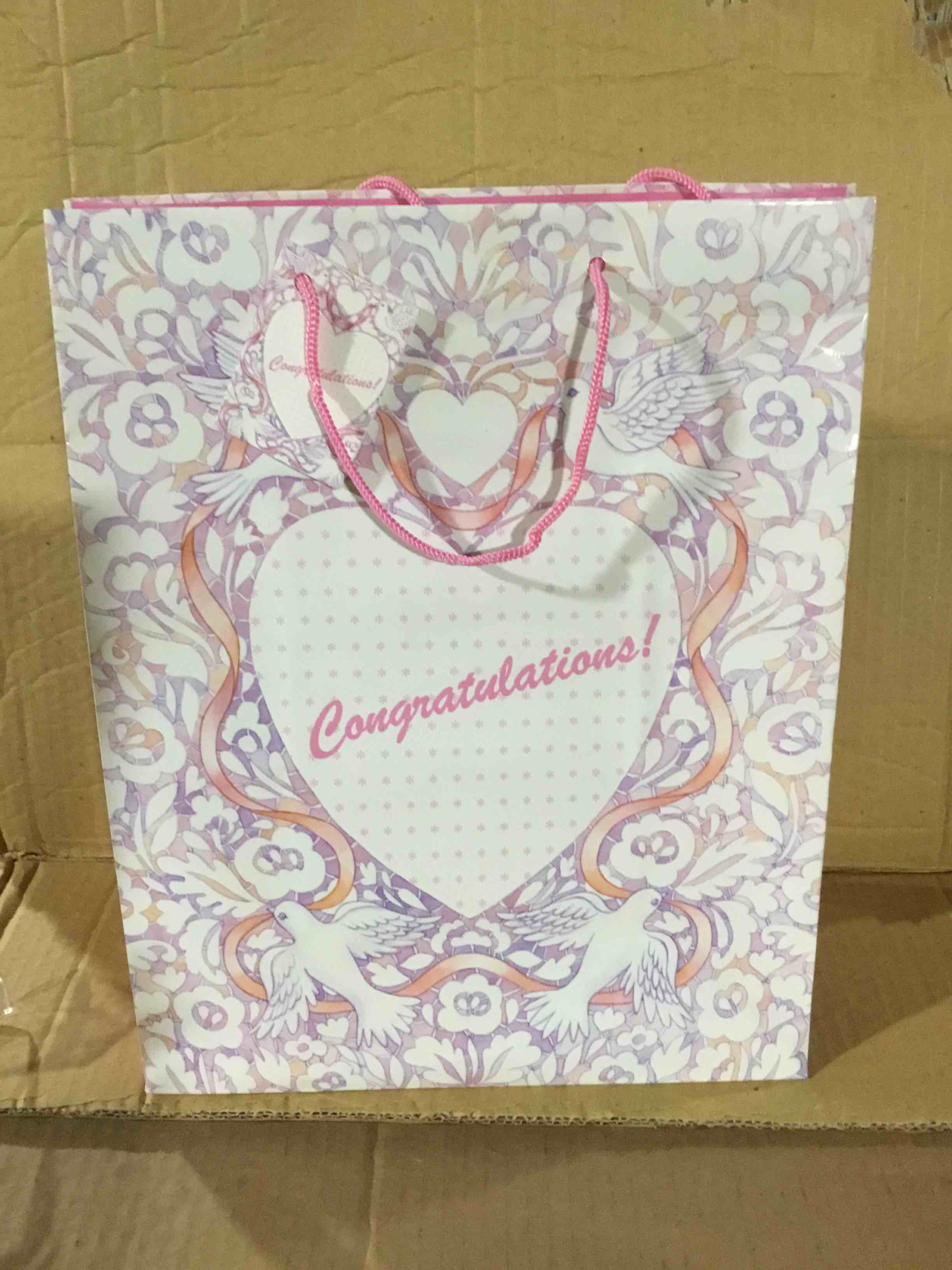 Box of 108 large gift bags Congratulations 