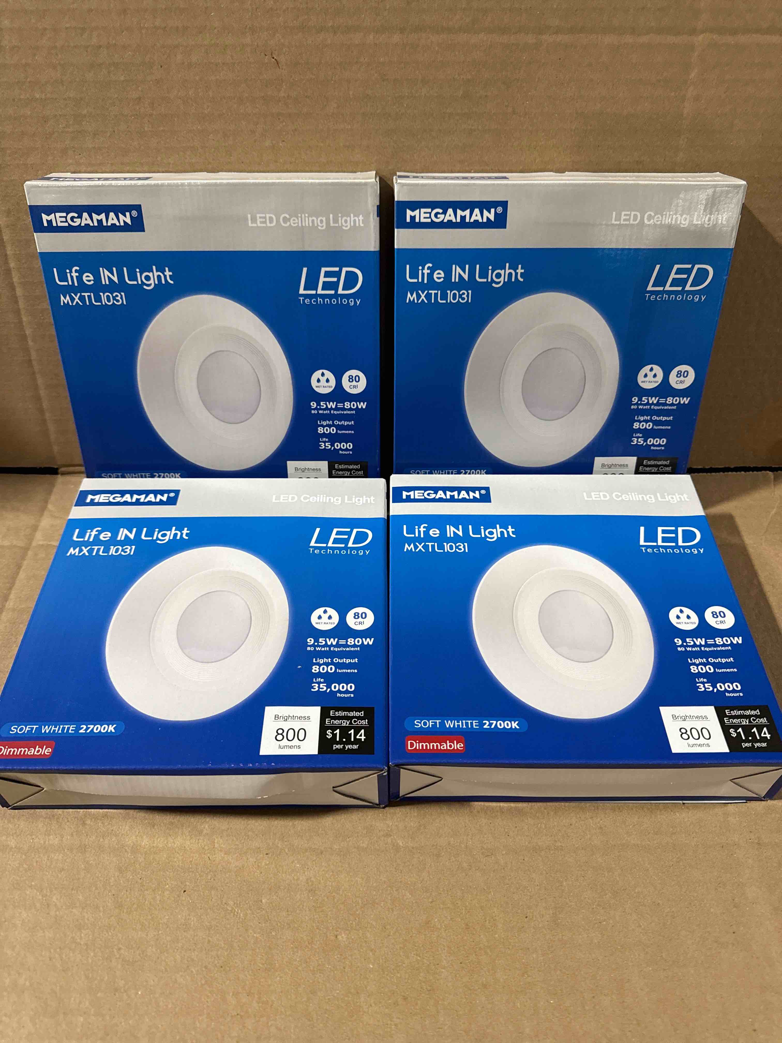 lot of 4 megaman led ceiling light - bid per light 