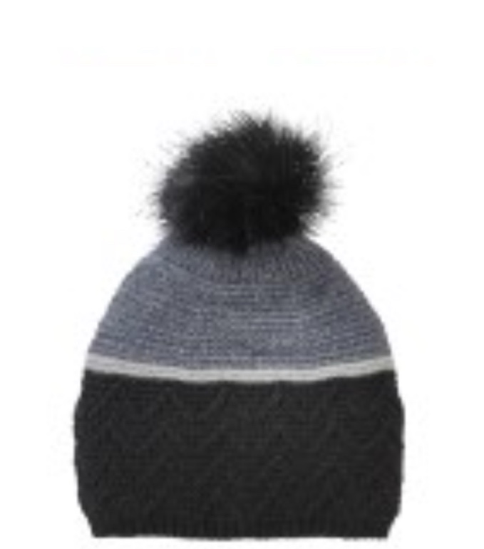 VIA colorblock Knit Hat Black 