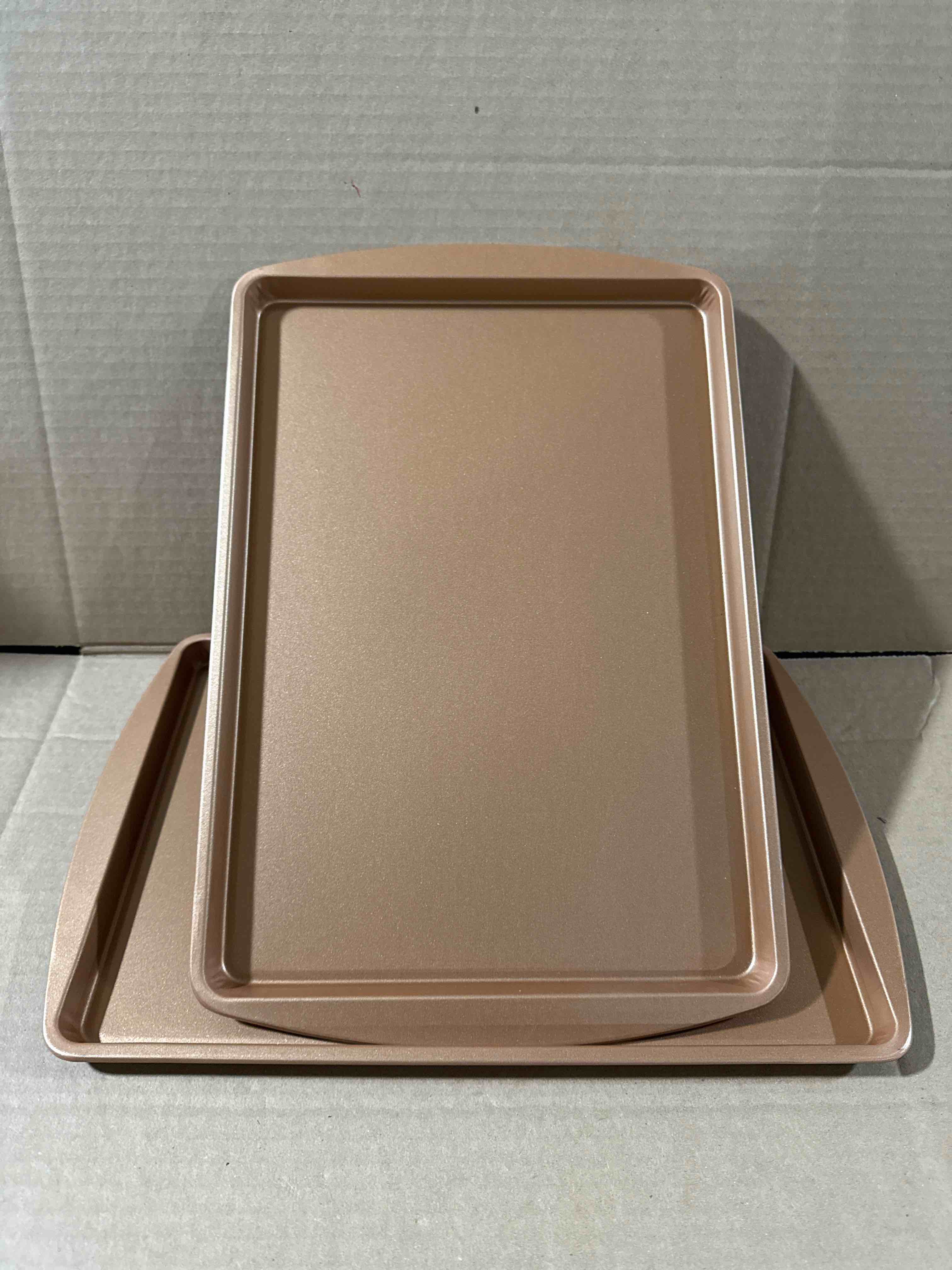 (set of 2) 15”x9.5” copper cookie sheets