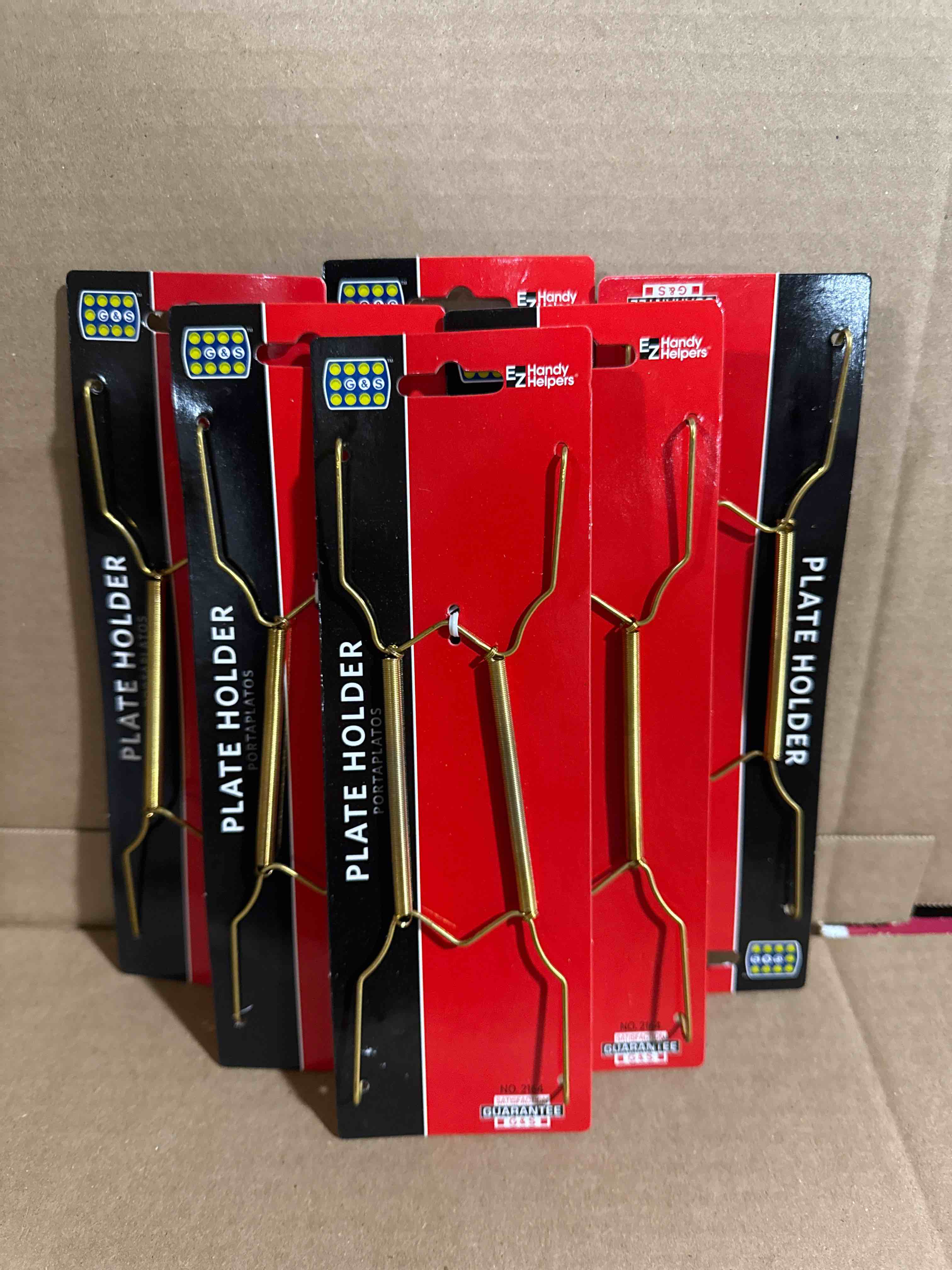 Case of 6 E-z Handy Helpers Brass Plate Hanger / Holder