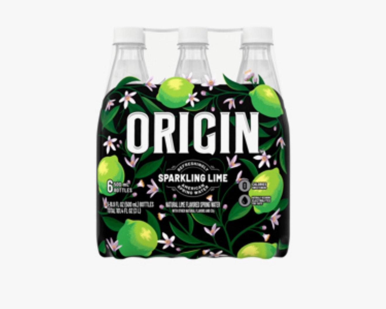 Pack of 6 origin sparkling lime spring water 16.9oz 