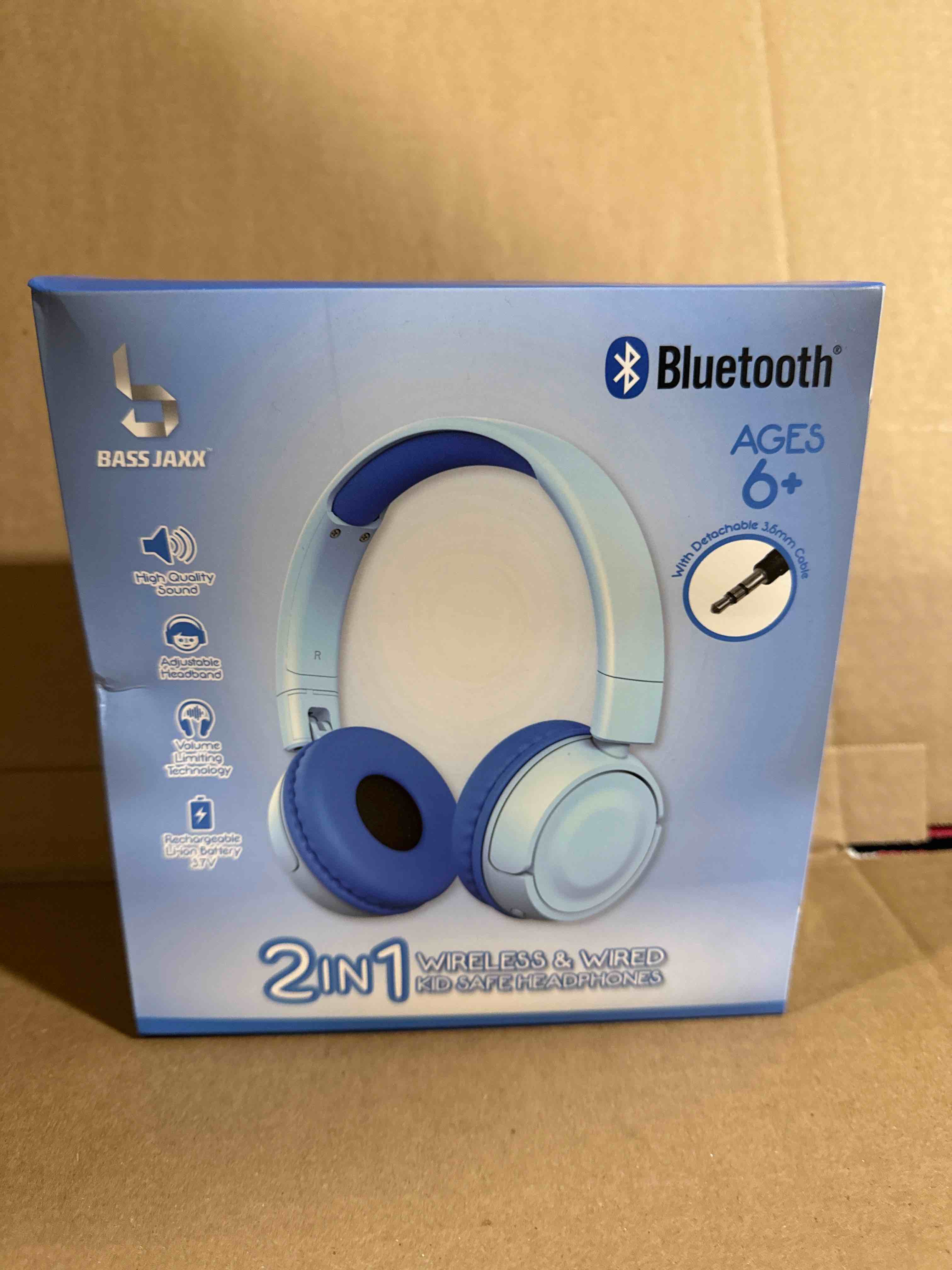 Bluetooth two and one wireless and wired kids safe headphones