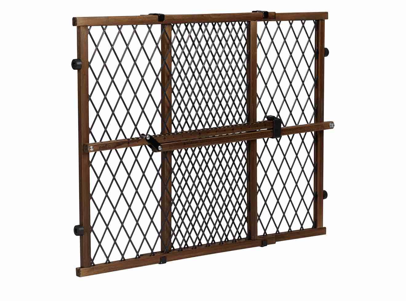 evenflo position & lock tall and wide value adjustable baby gate  locking latch  for use with infants  toddlers & pets  31  - 50   farmhouse collection