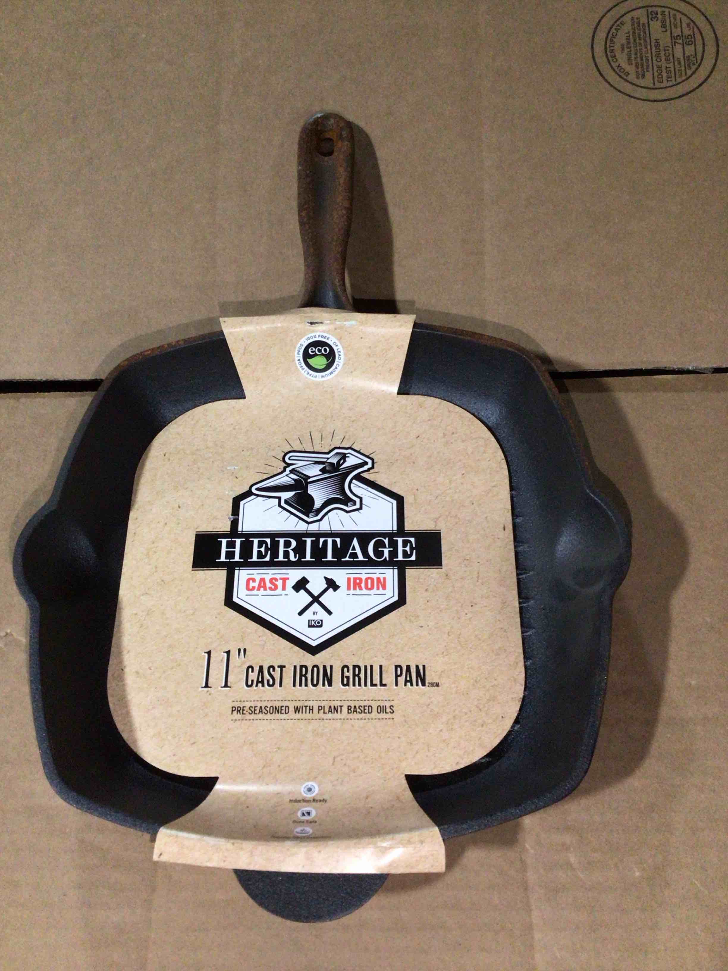 heritage cast iron 11” cast iron grill pan