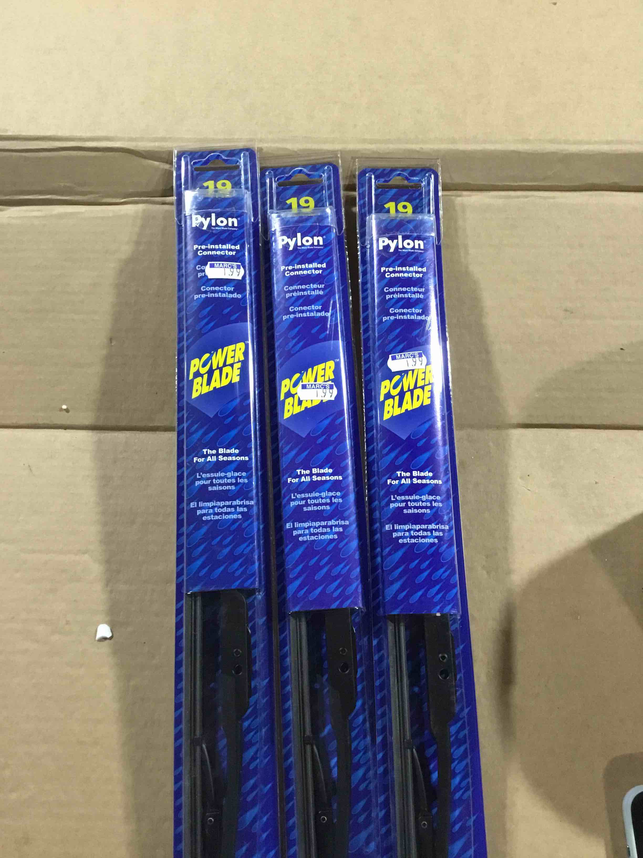 Pack of 3 Pre-Installed Connector Power Blade 19”(47,5cm)