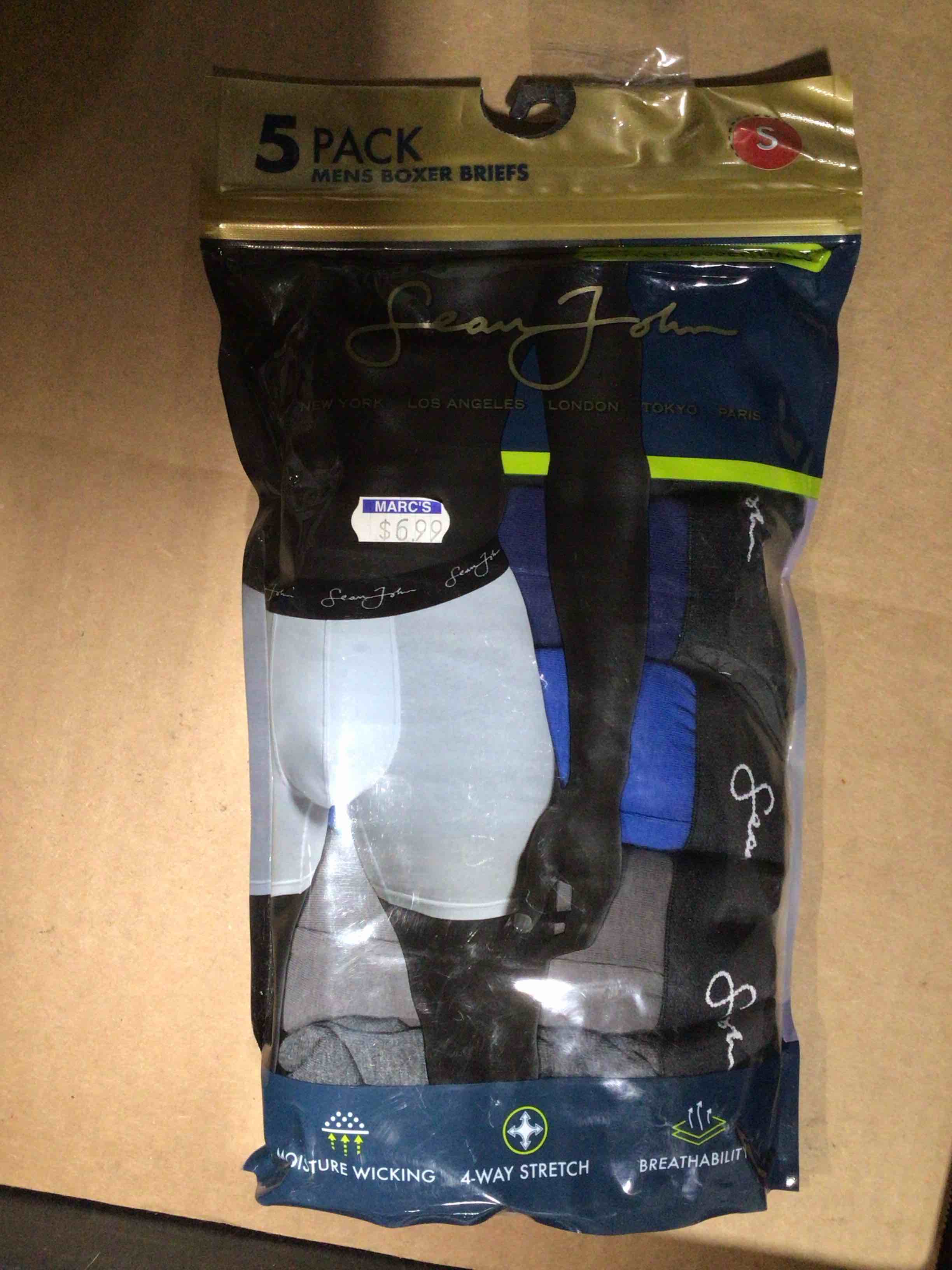 Seam John 5Pack Men’s Boxer Briefs, size S