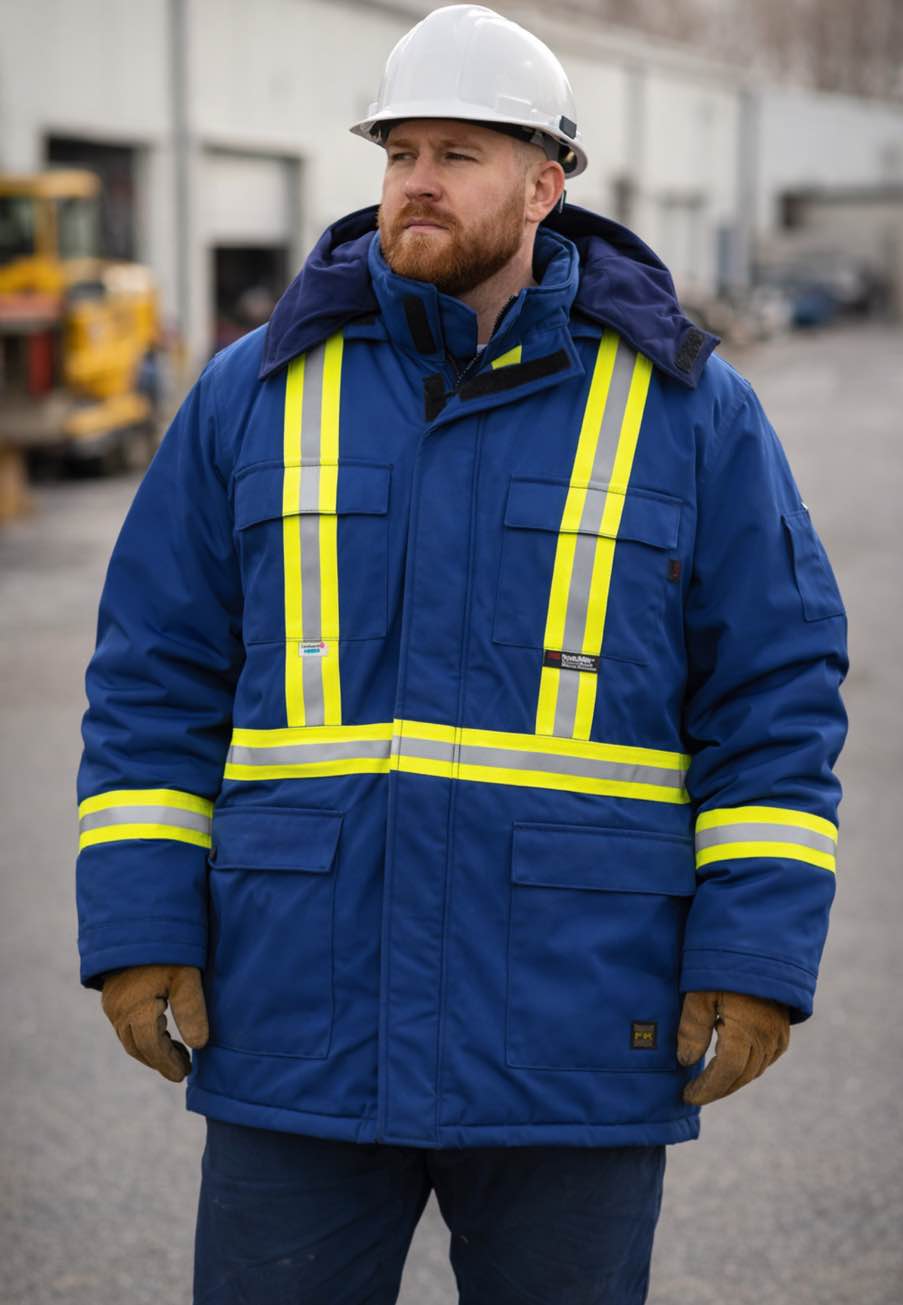 Size 5XL Tough Duck FA6146 Insulated Safety Coat  Navy 