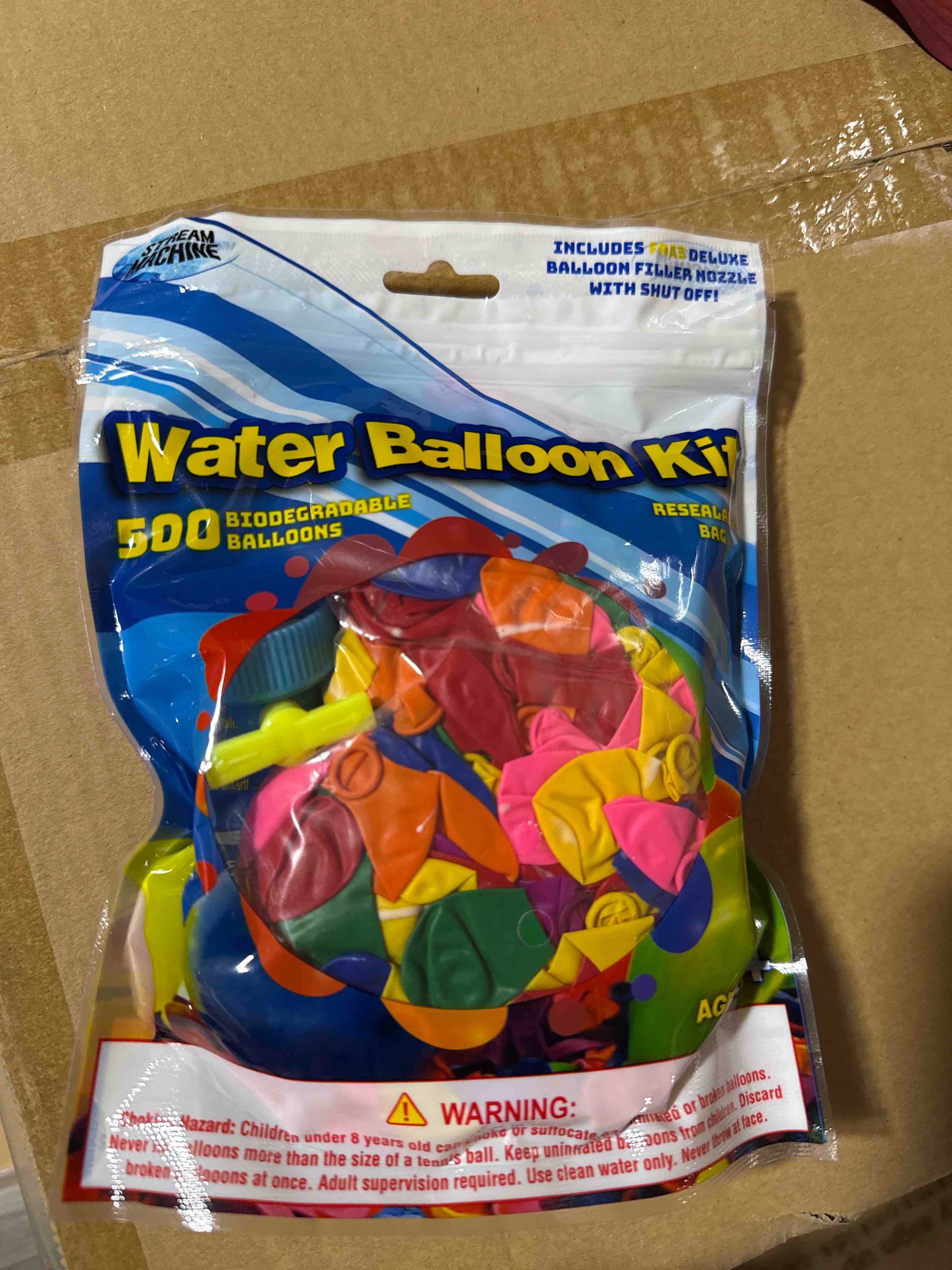Water Sports Water Balloons Refill Kit 500 ct- Biodegradable Water Balloons with Water Balloon Hose Adapter for Quick Fill, Assorted, One Size