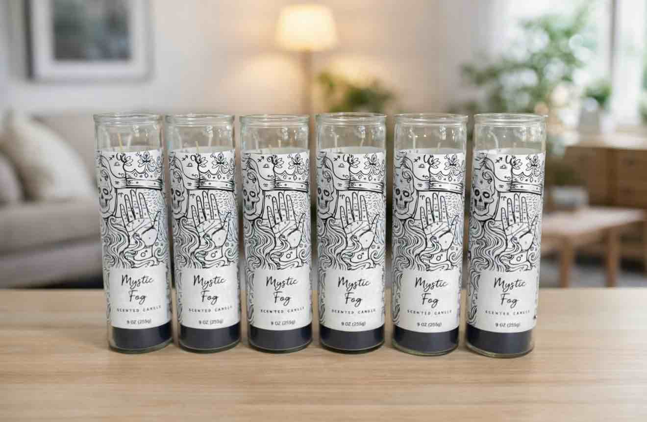 case of 6 Mystic Fog 9oz Pillar Scented Candle 