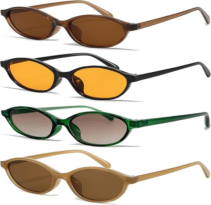 miyya Old Money Polarized Oval Sunglasses – 2025 Edition, UV400 Protection, Feather-Light Fit & Trendy Colors small Pink +Black/Green, Polarized.