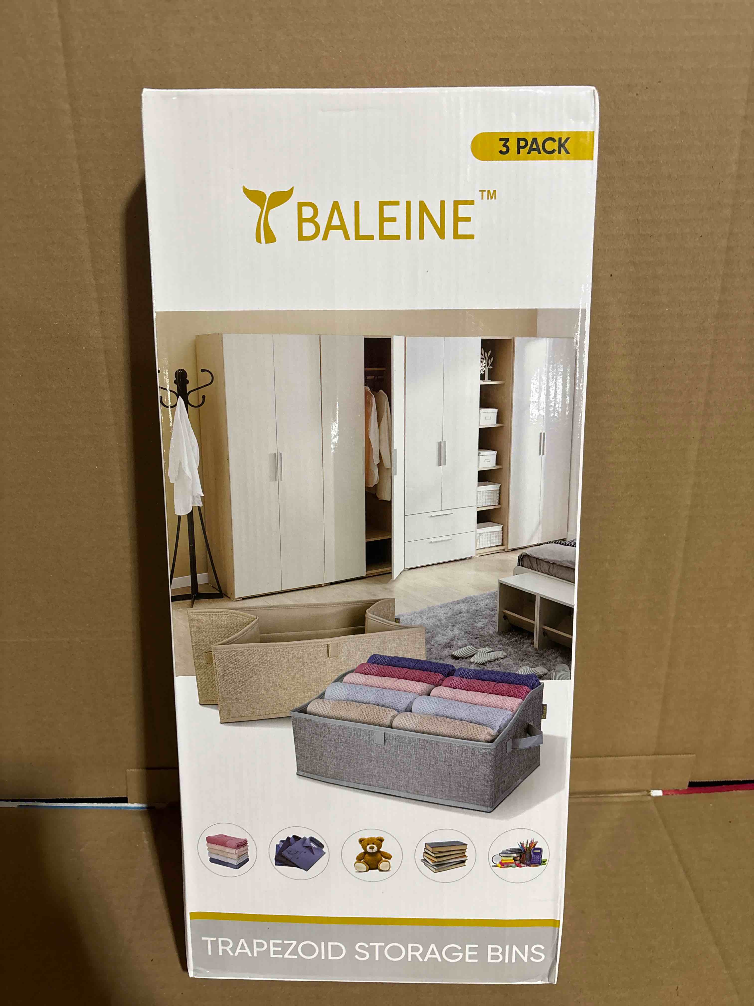 Condition photo showing New/Like New for Baleine 3 pack trapezoid storage bins 