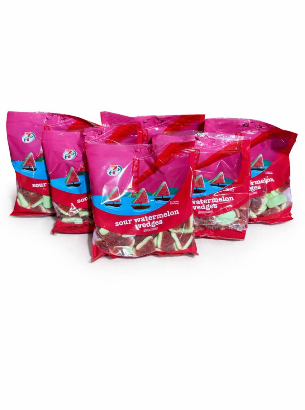 case of six sour watermelon wedges 7 ounce packages