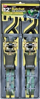 (Case pack of 4) KingRoy RATCHET TIE DOWNS CAMOUFLAGE 2 pcs 