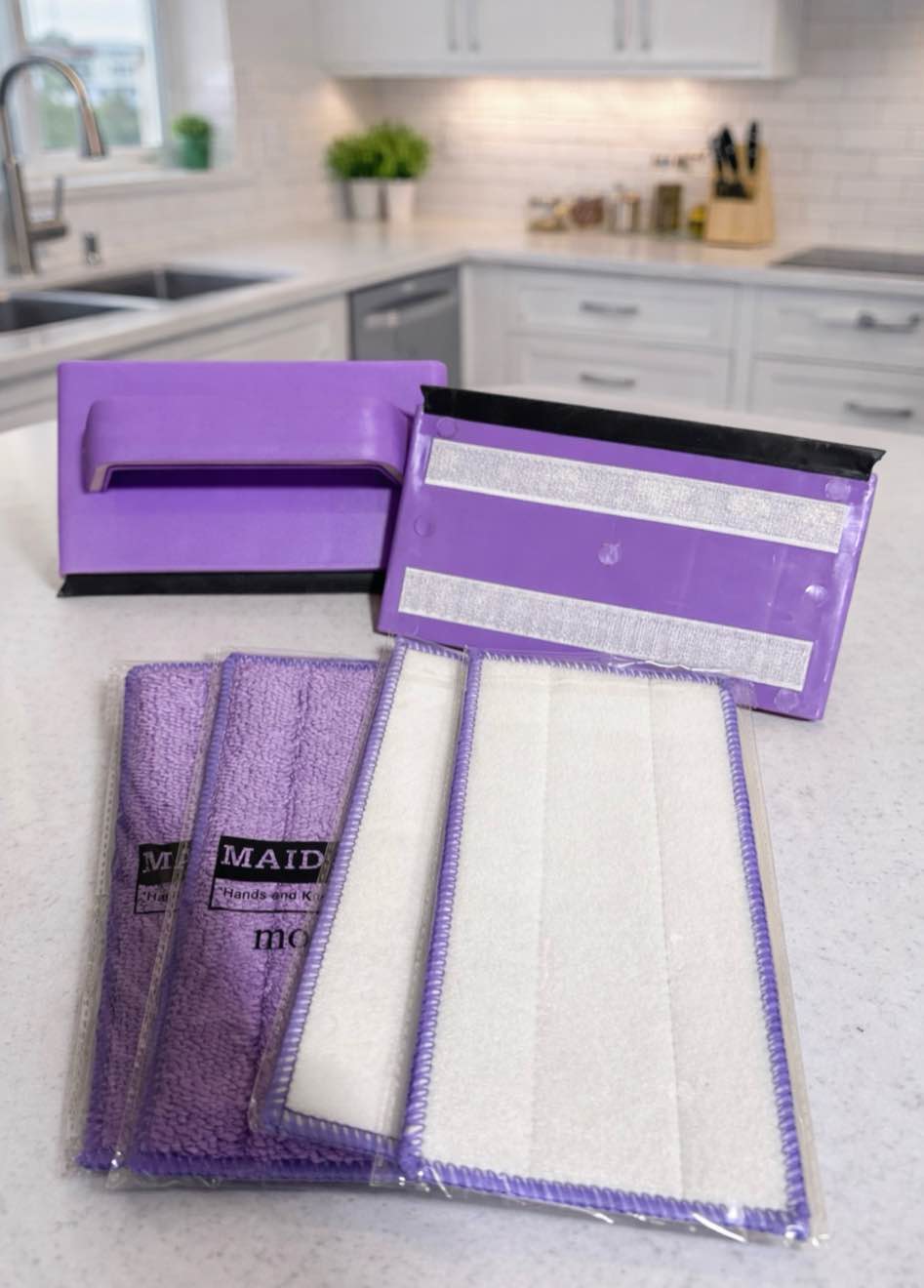 Maid Buddy 2 pack scrubber with 4 replacement pads 